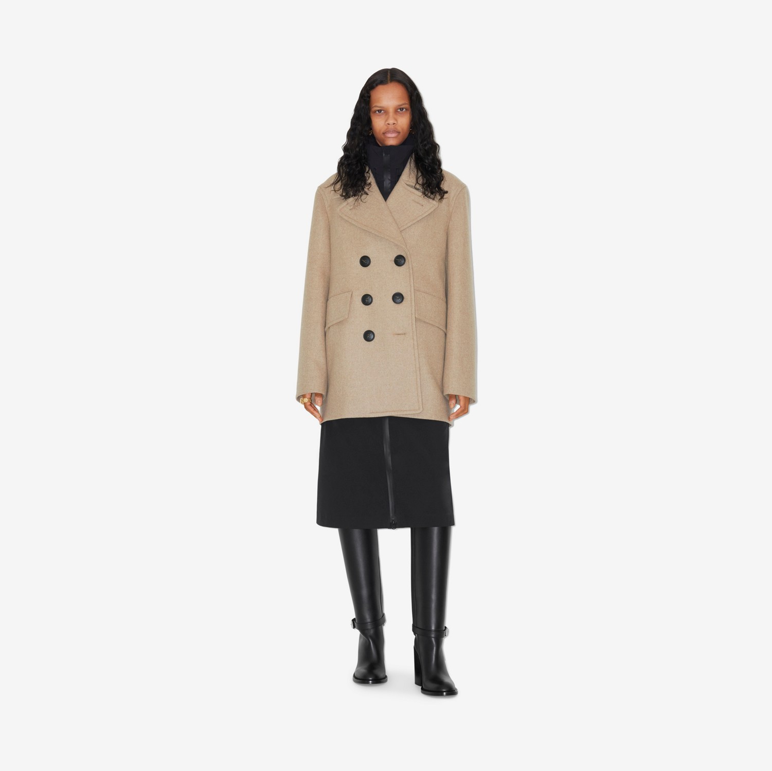 Pea coat in lana (Beige Mélange) - Donna | Sito ufficiale Burberry®