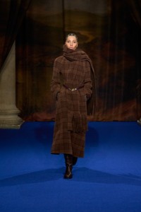 Model Kai Isaih Jamal wearing Check scarf dress