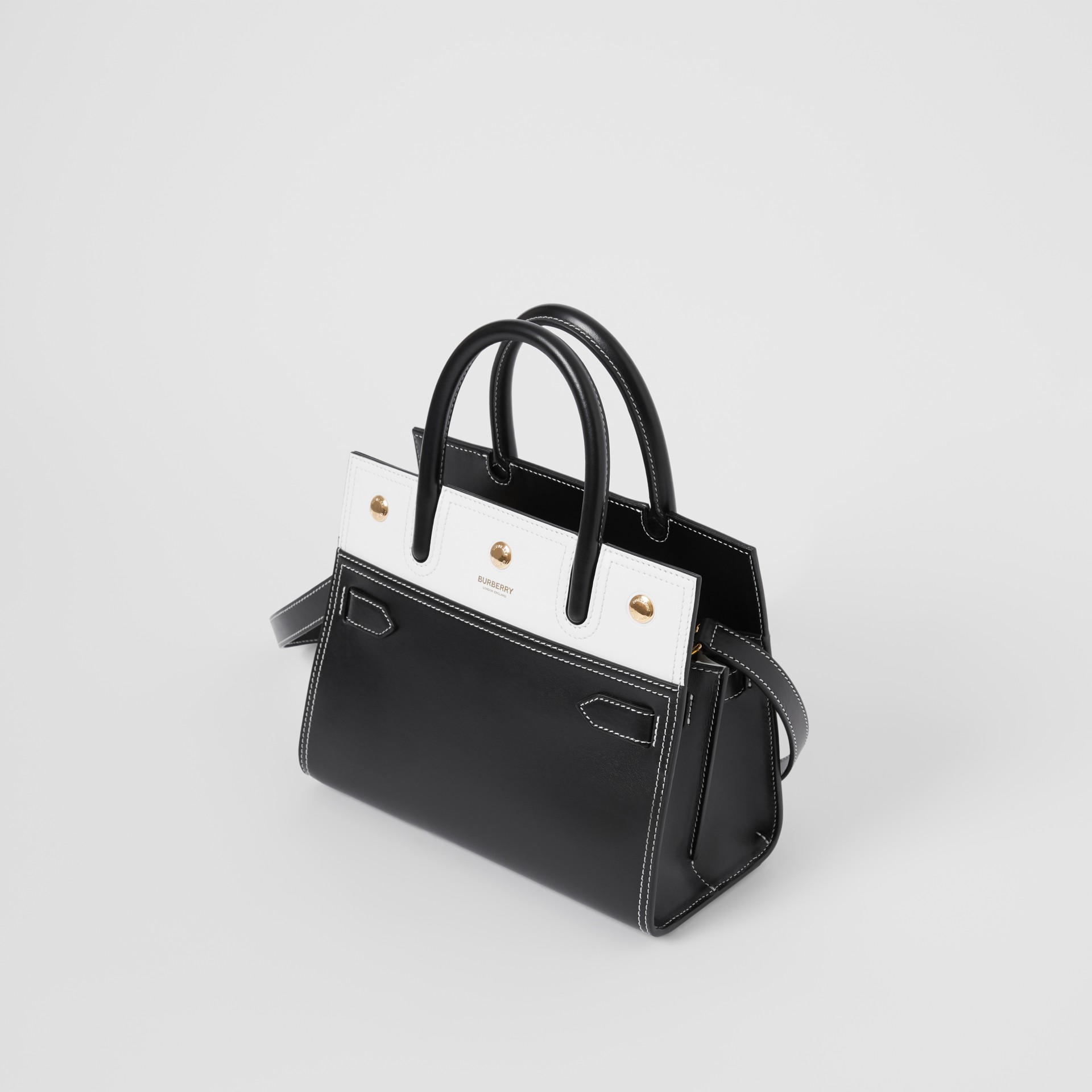 black mini top handle bag