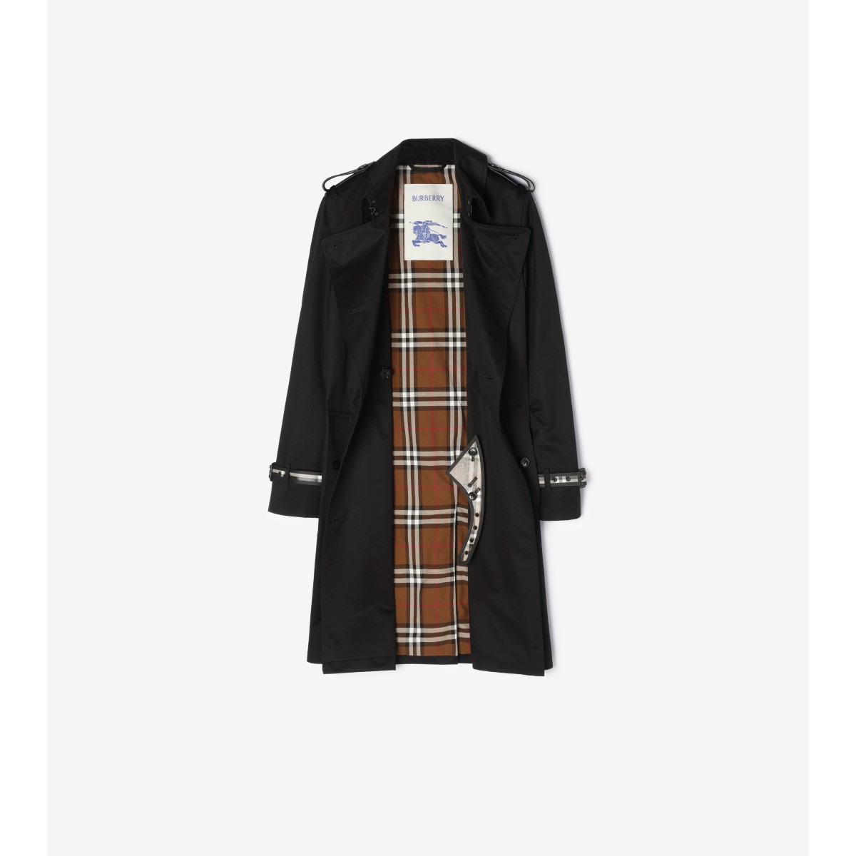  Check Mid-length Gabardine Kensington Trench Coat