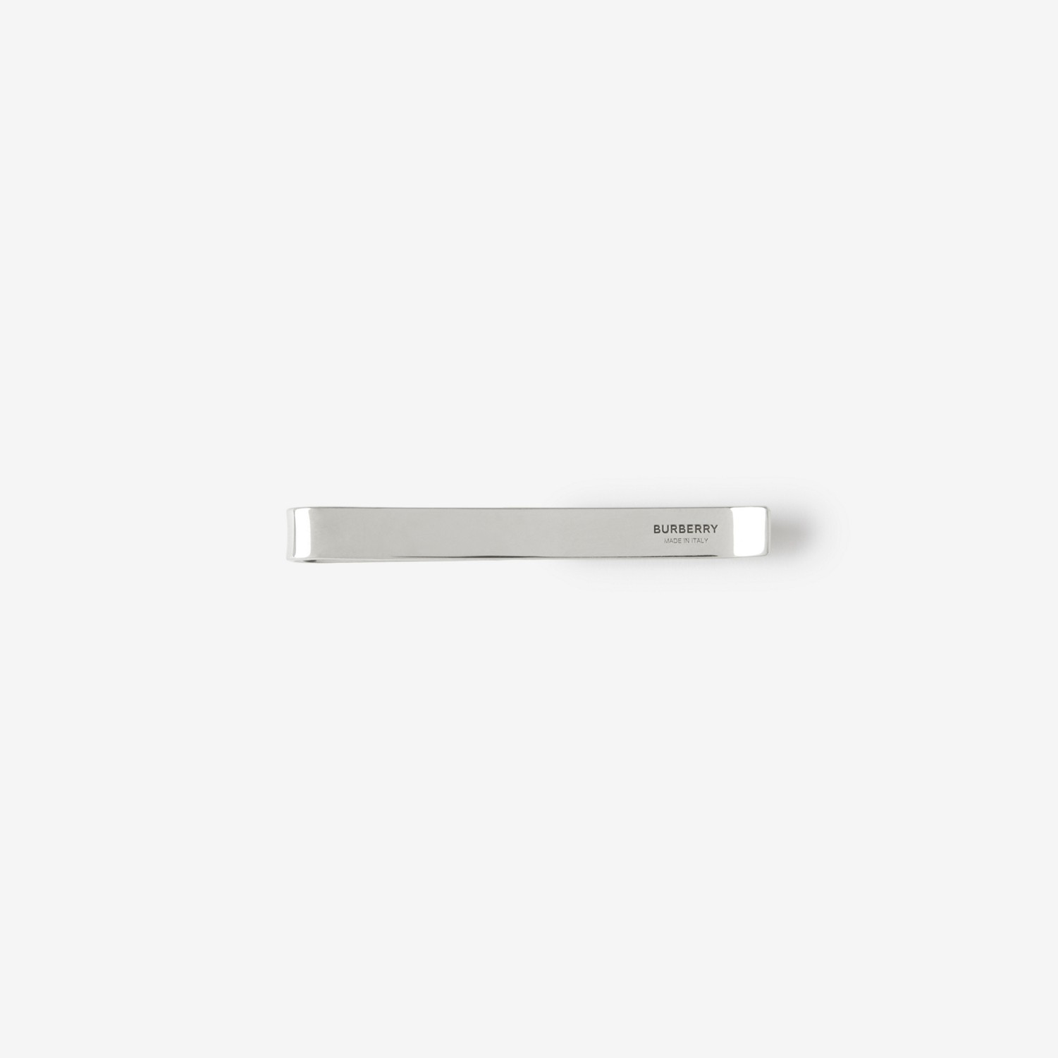 Check Engraved Palladium-plated Tie Bar - Men | Burberry® Official