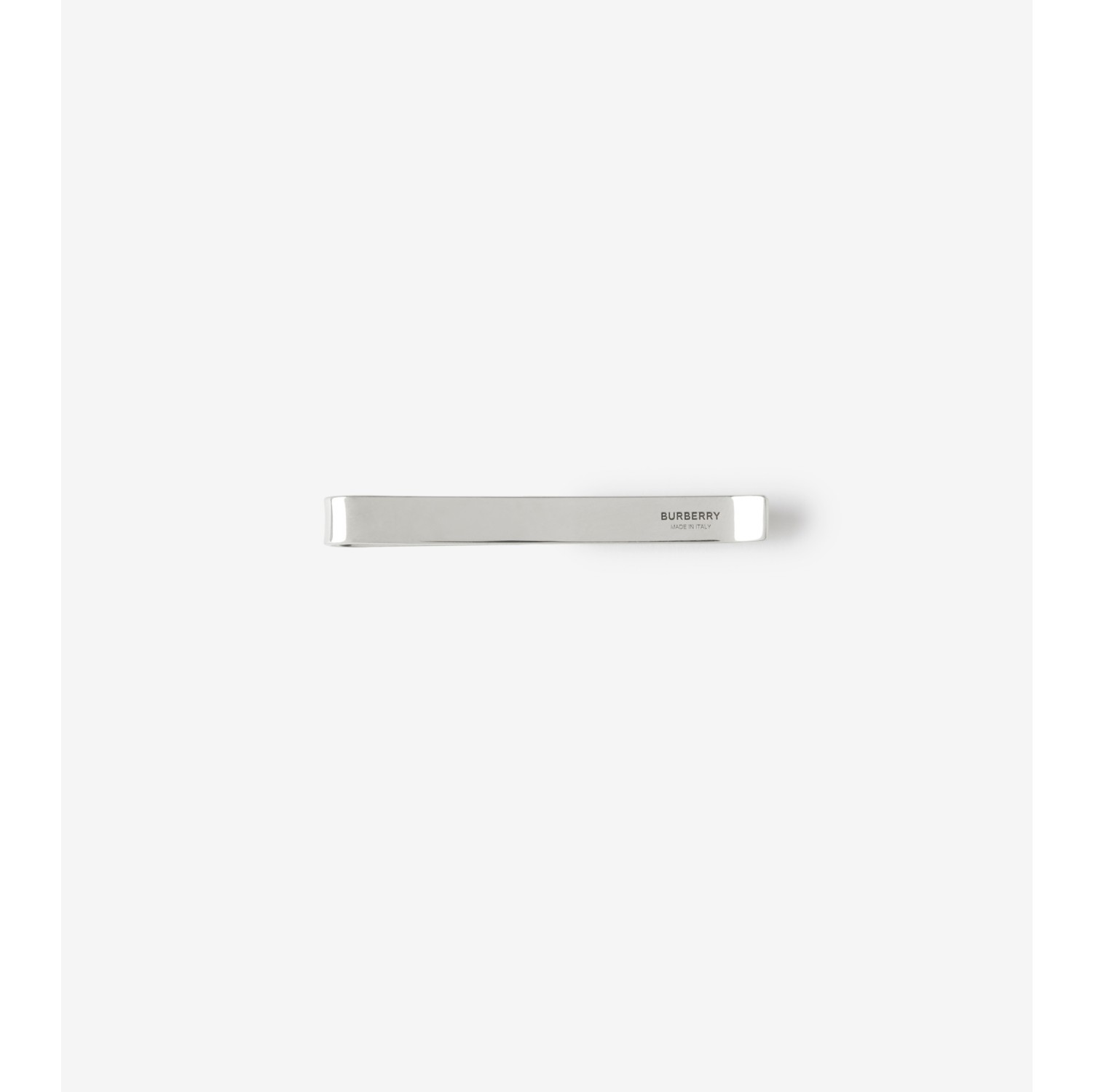 Check Engraved Palladium-plated Tie Bar - Men