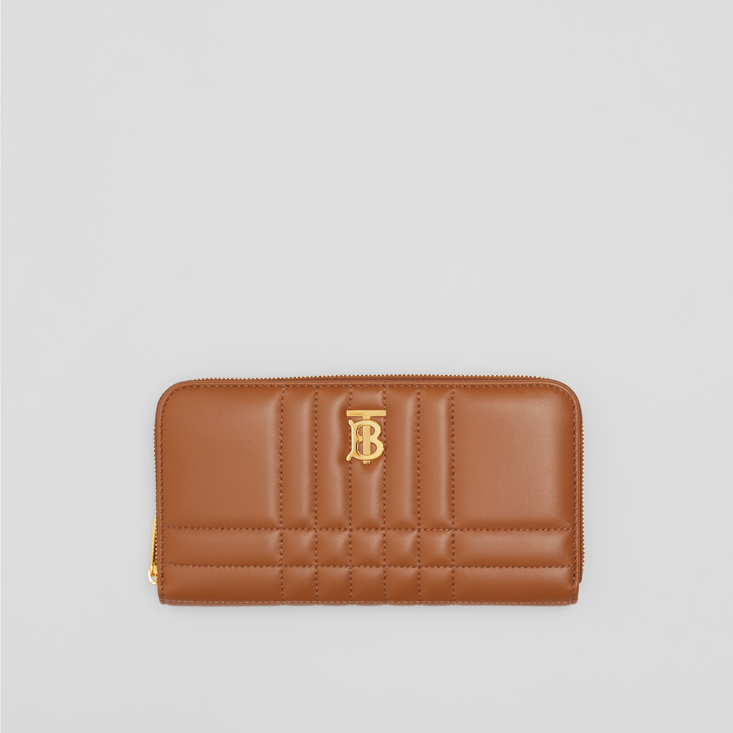 Brieftasche „Lola“ aus gestepptem Leder mit umlaufendem Reißverschluss (Ahornbraun) - Damen | Burberry® - 1