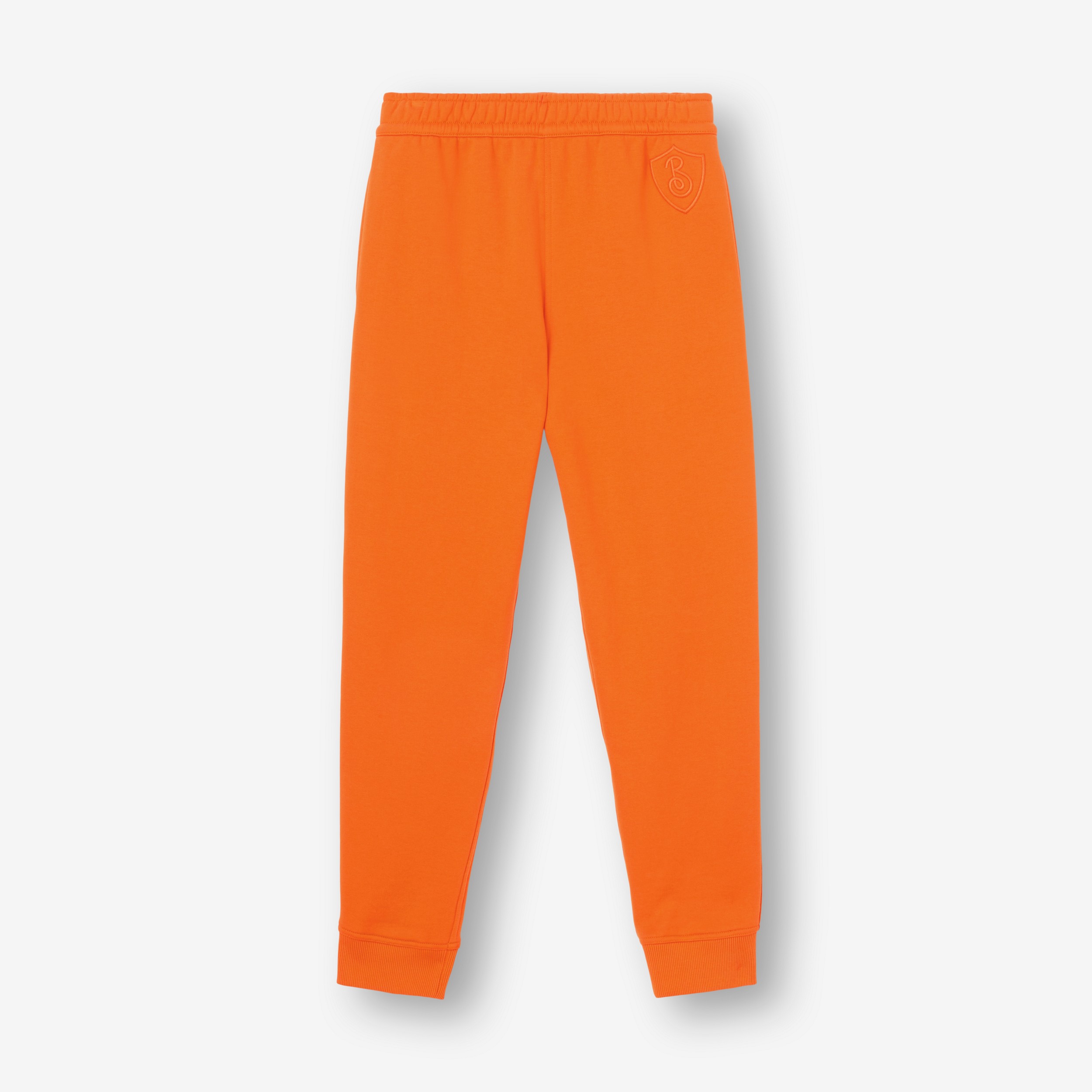 Embroidered Letter Motif Cotton Jogging Pants in Bright Orange - Women | Burberry® Official - 1