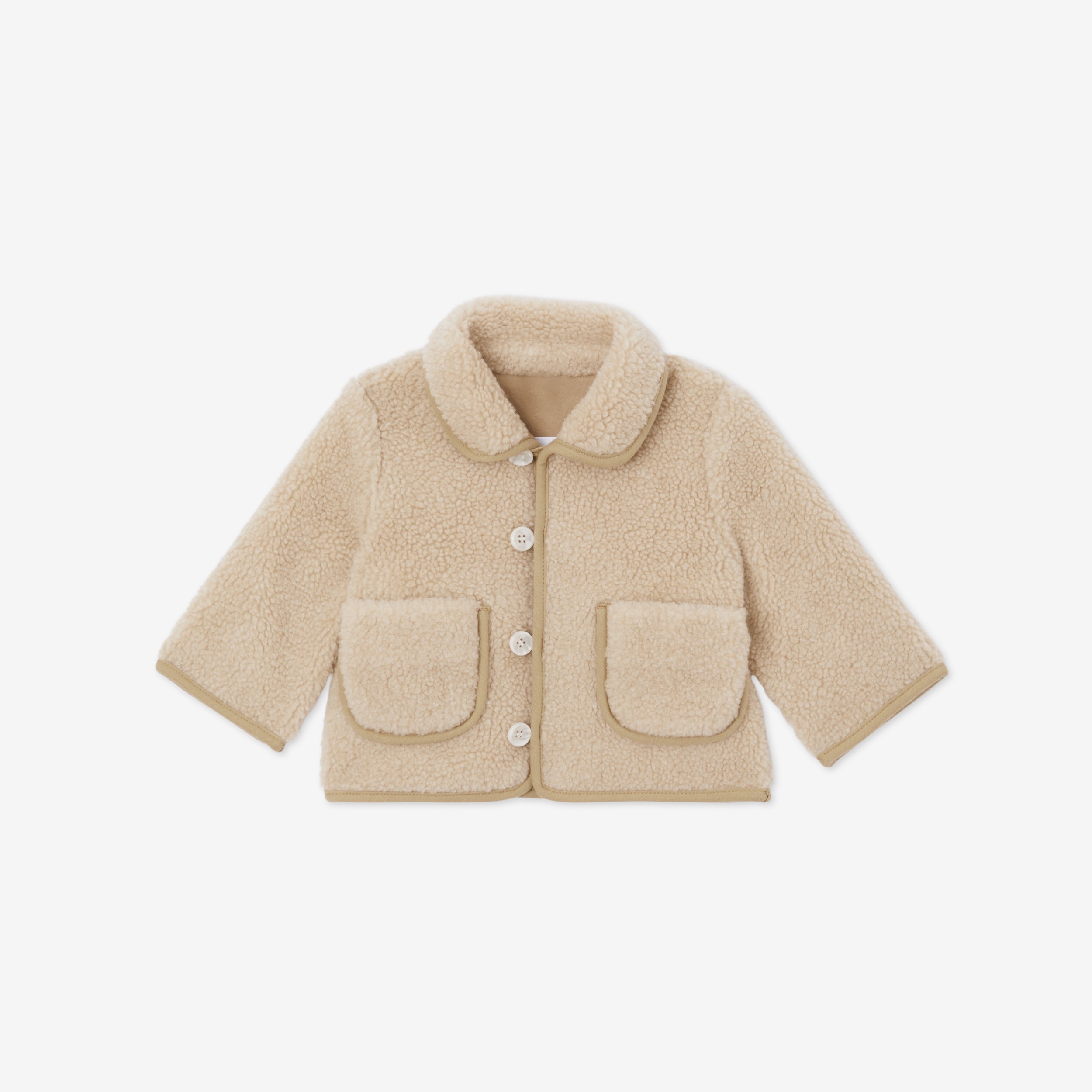 Jaqueta de malha texturizada com Thomas Bear (Creme Claro) - Crianças | Burberry® oficial - 1
