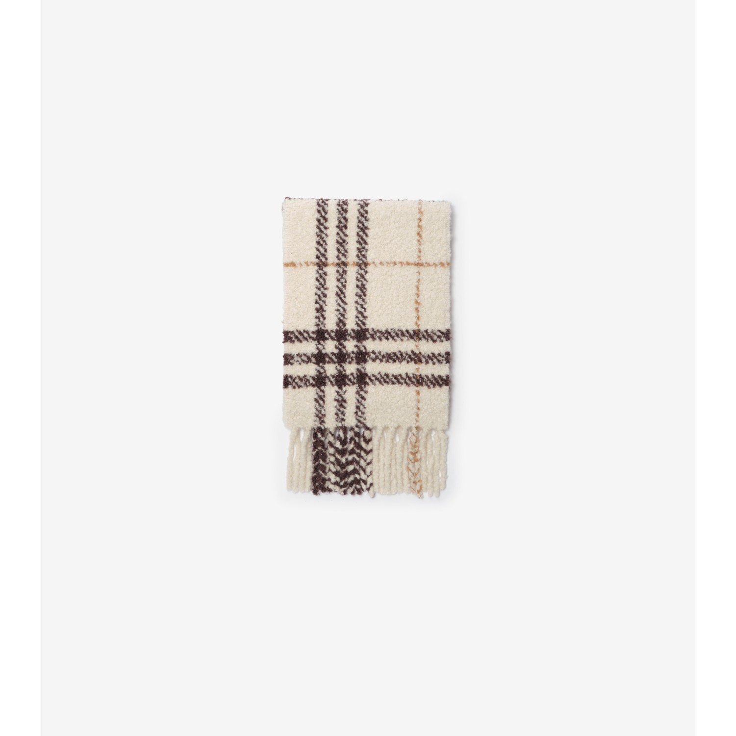 Check Alpaca Wool Blend Bouclé Scarf