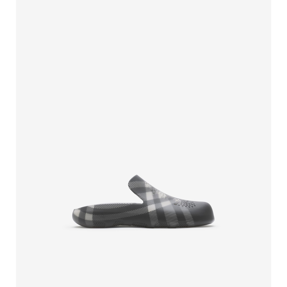 Shop Burberry Check Rubber Stingray Clogs In Black