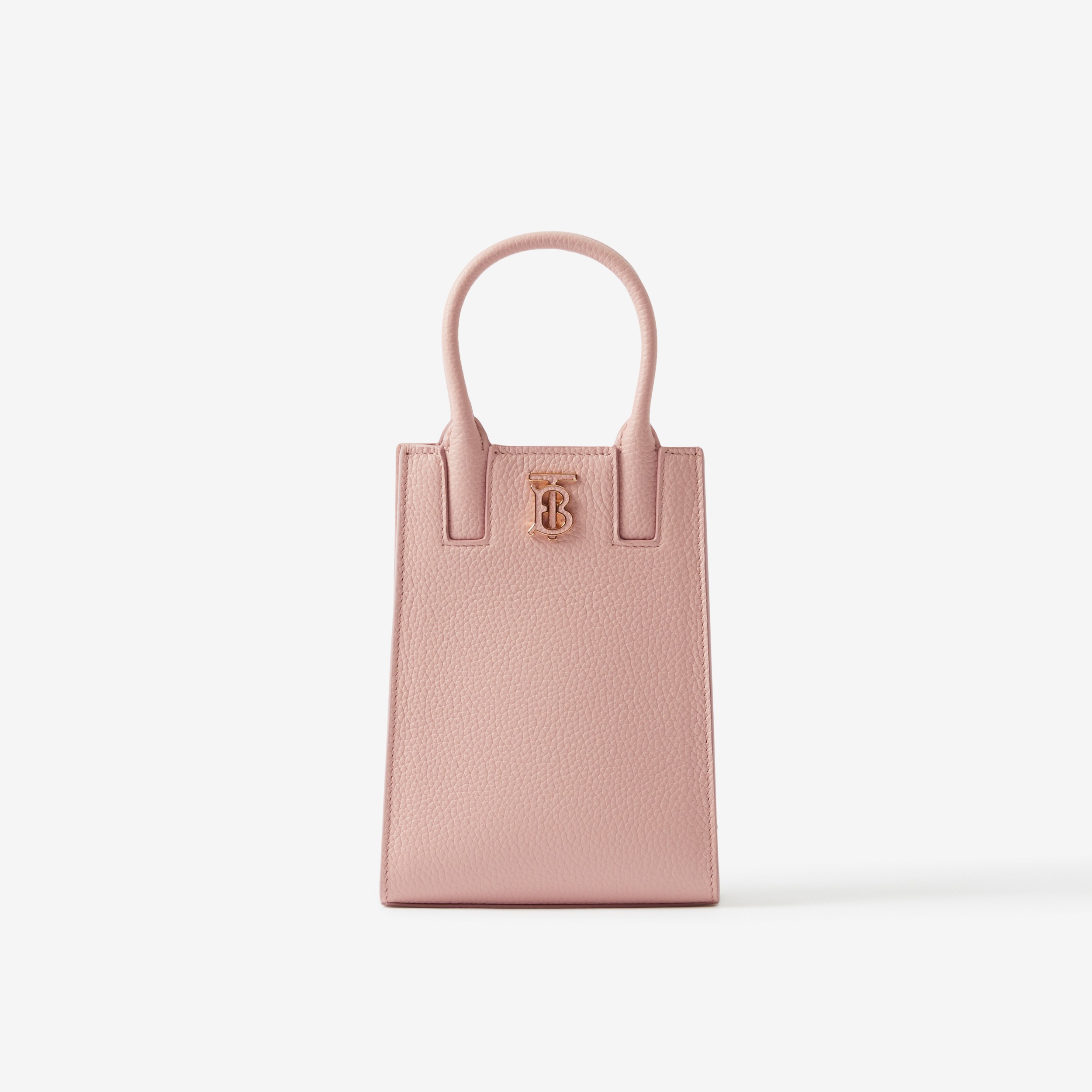 Grainy Leather Micro Frances Tote in Dusky Pink - Women | Burberry® Official - 1