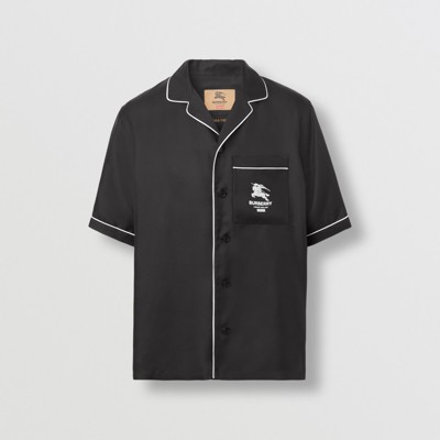 Logo Print Silk Pyjama Shirt – Unisex