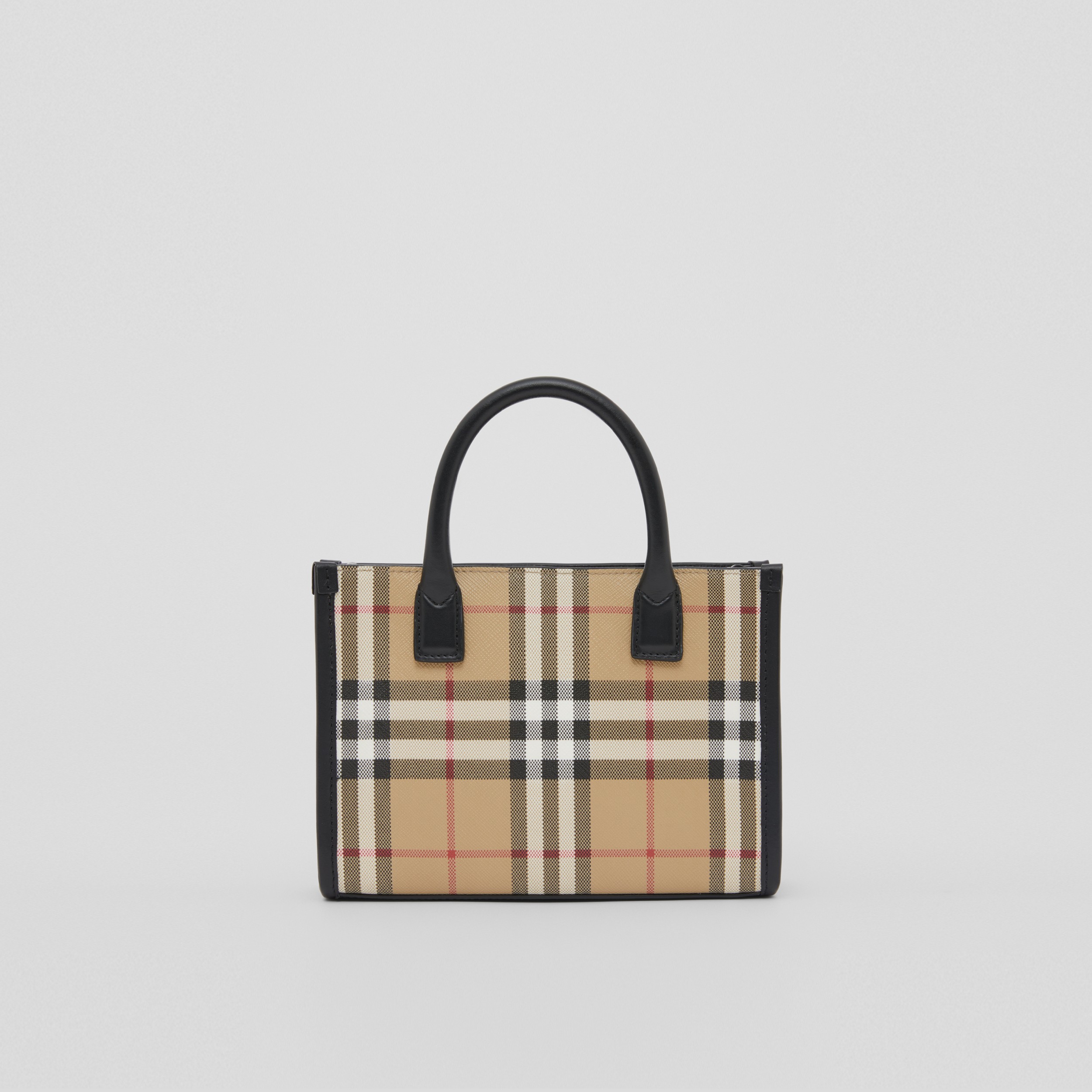 Mini Vintage Check and Leather Tote in Archive Beige | Burberry® Official - 1