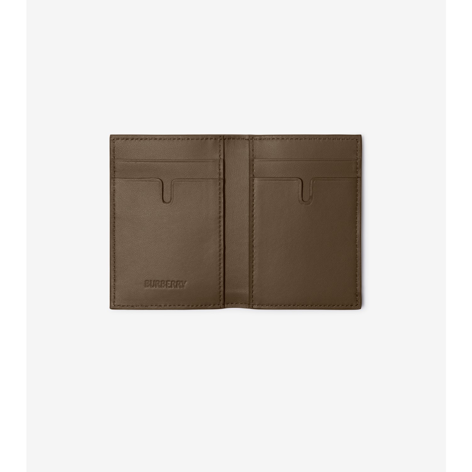 Check Folding Card Case in Sand Men Canvas Burberry Official