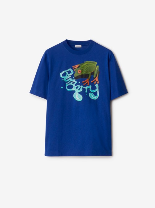 Burberry Frog Cotton T-shirt In Blue