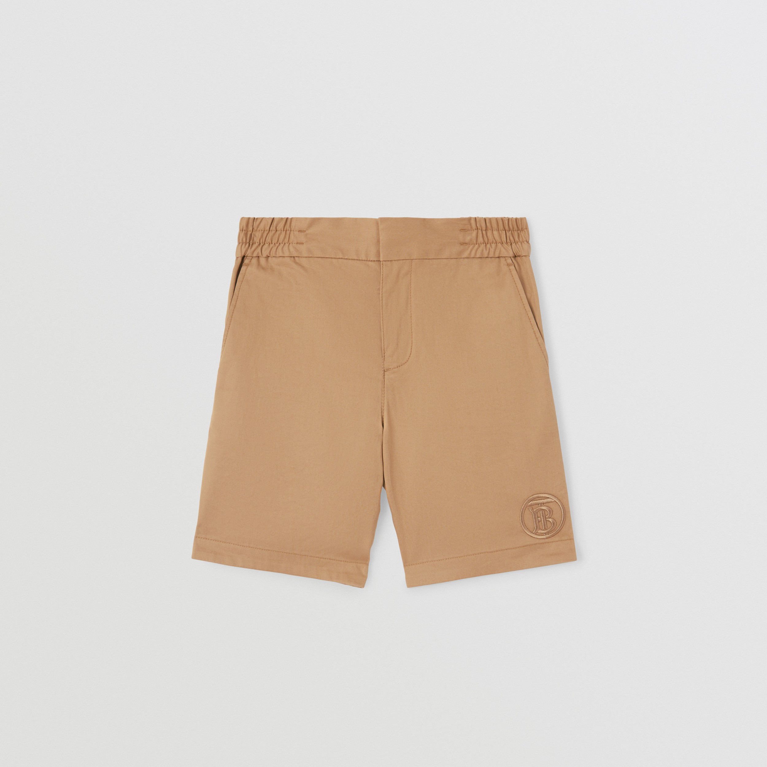 Monogram Motif Cotton Twill Chino Shorts in Archive Beige | Burberry® Official - 1