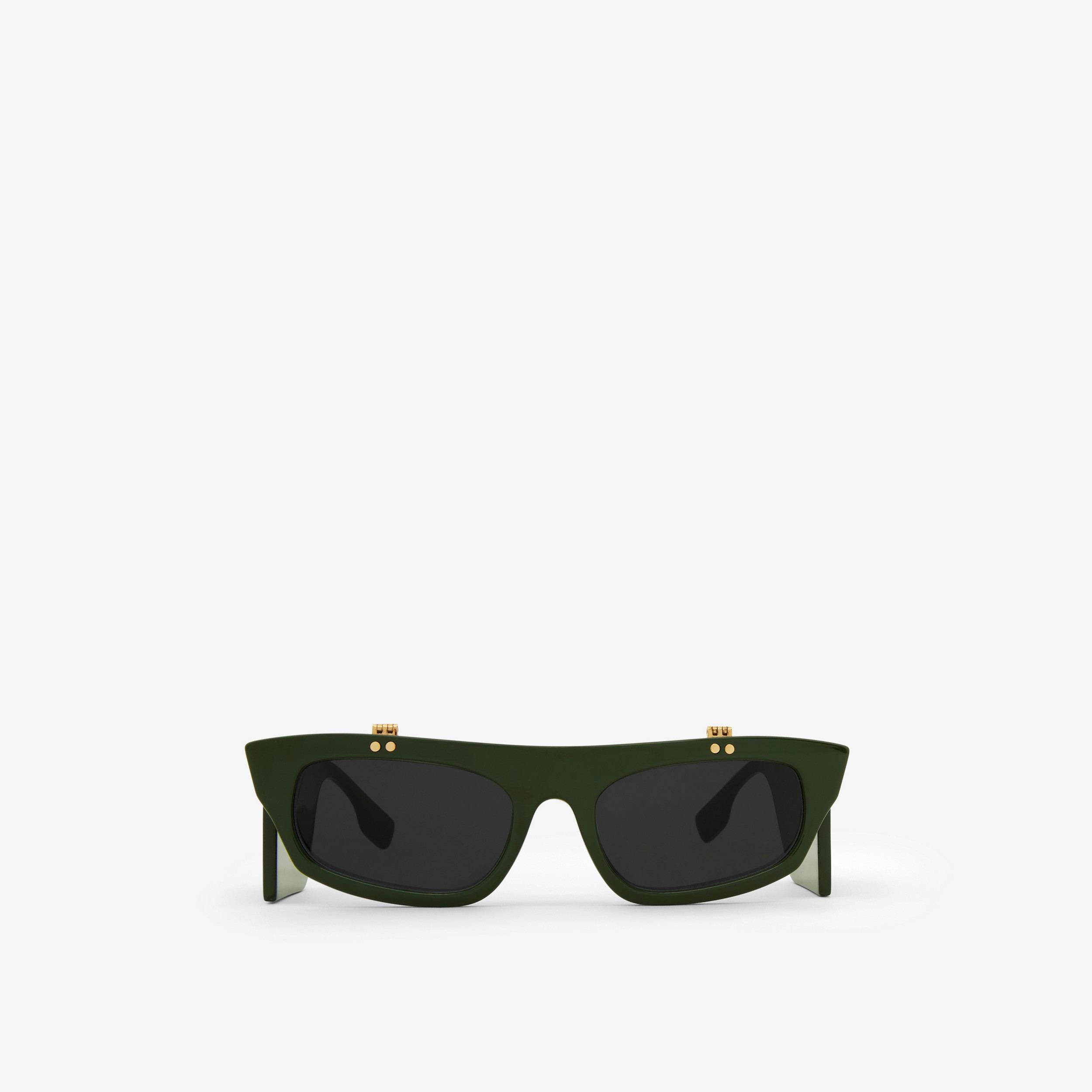 Flip-up Cat-eye Frame Palmer Sunglasses in Dark Green - Women | Burberry® Official - 1