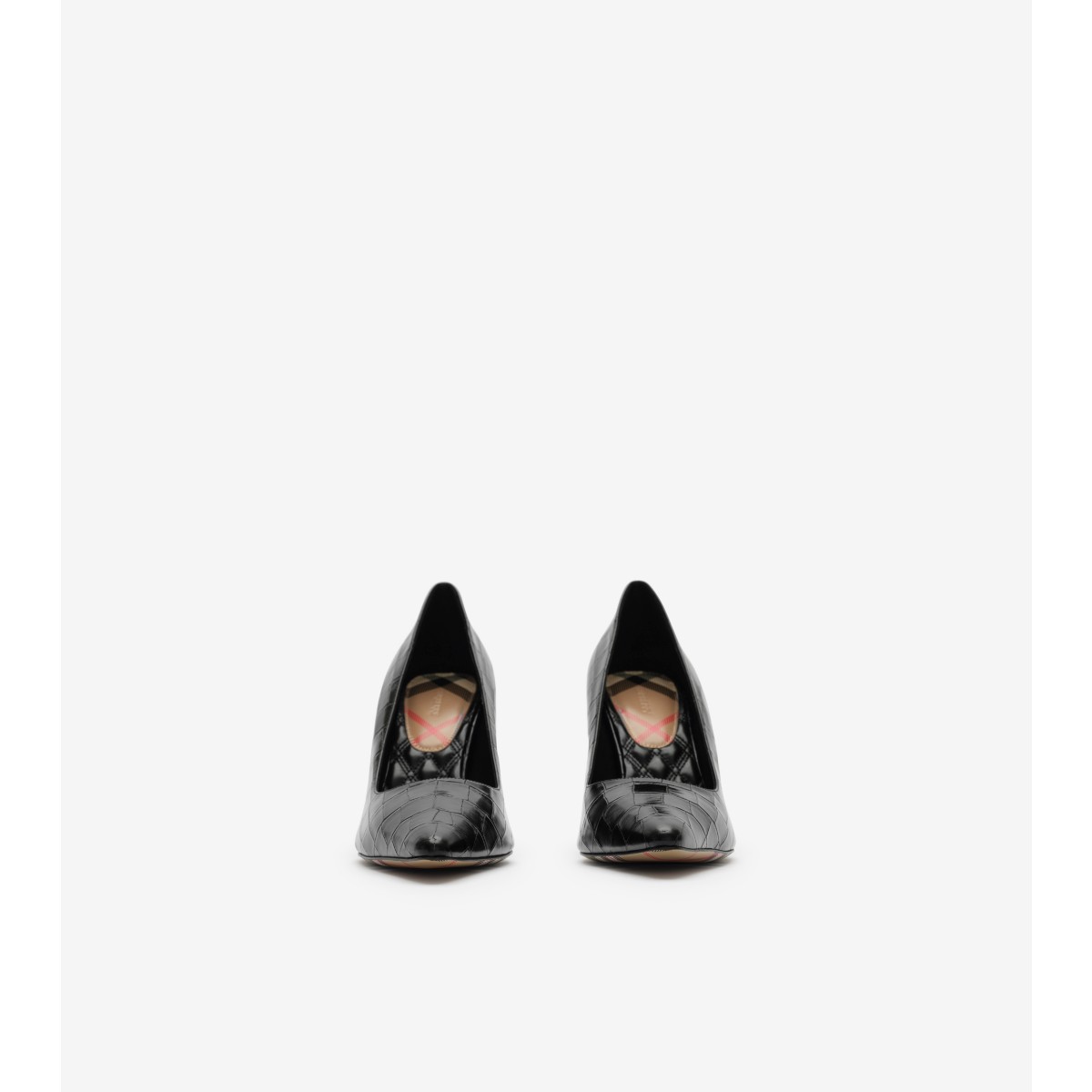  Check Crocodile-effect Leather Dame High Pumps