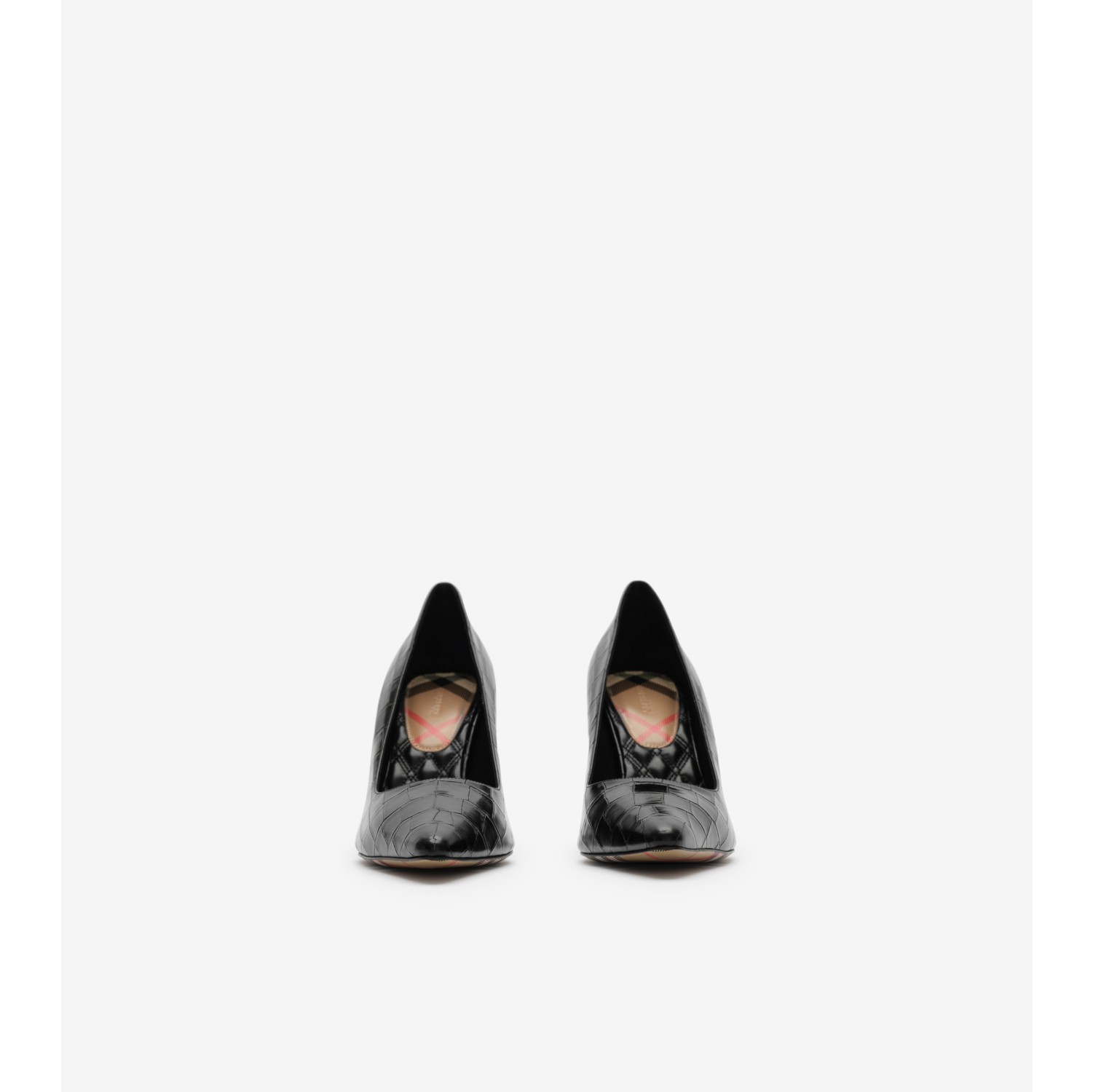 Crocodile-effect Leather Dame High Pumps