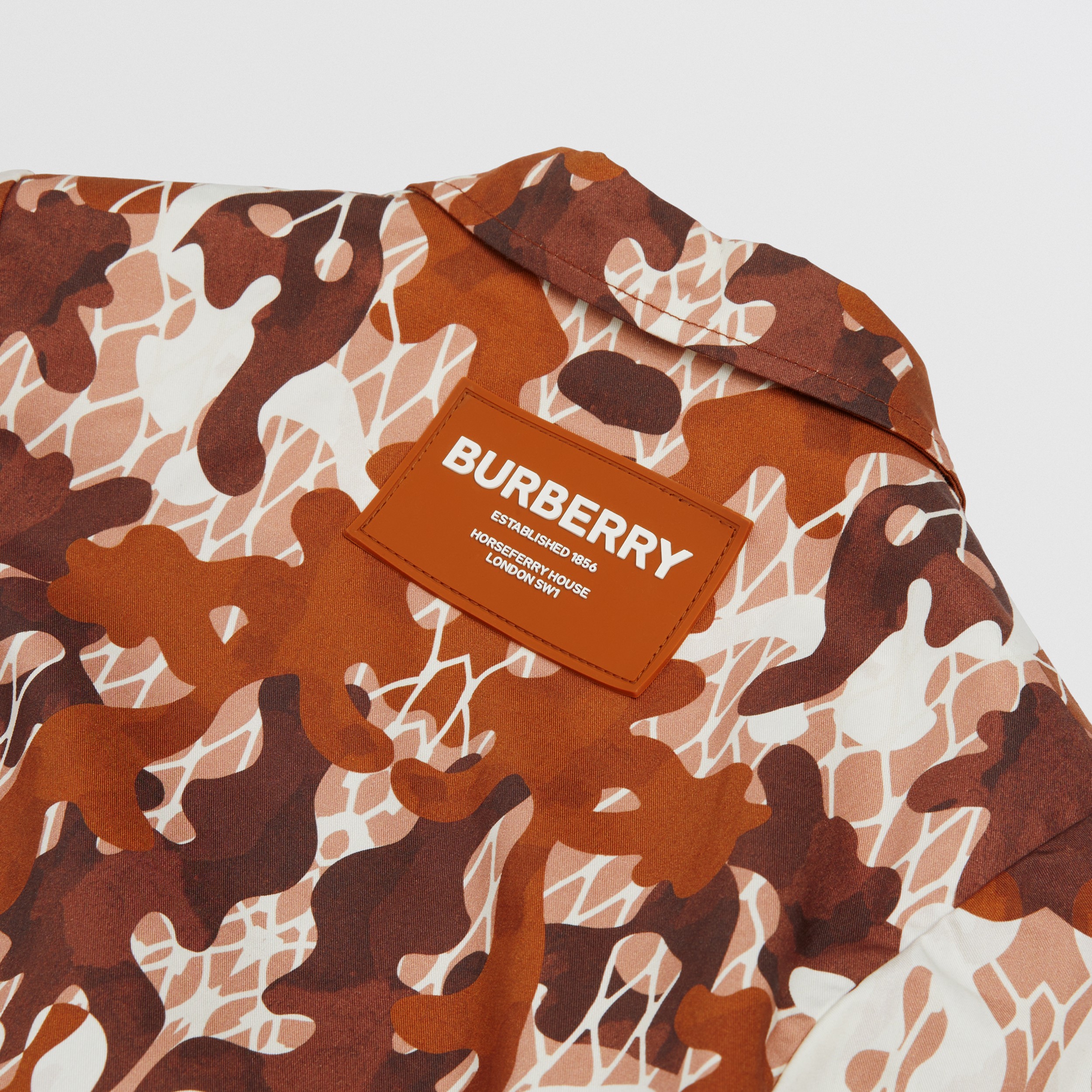 Camouflage Print Cotton Shirt Dress in Light Hazelnut Brown | Burberry® Official - 2