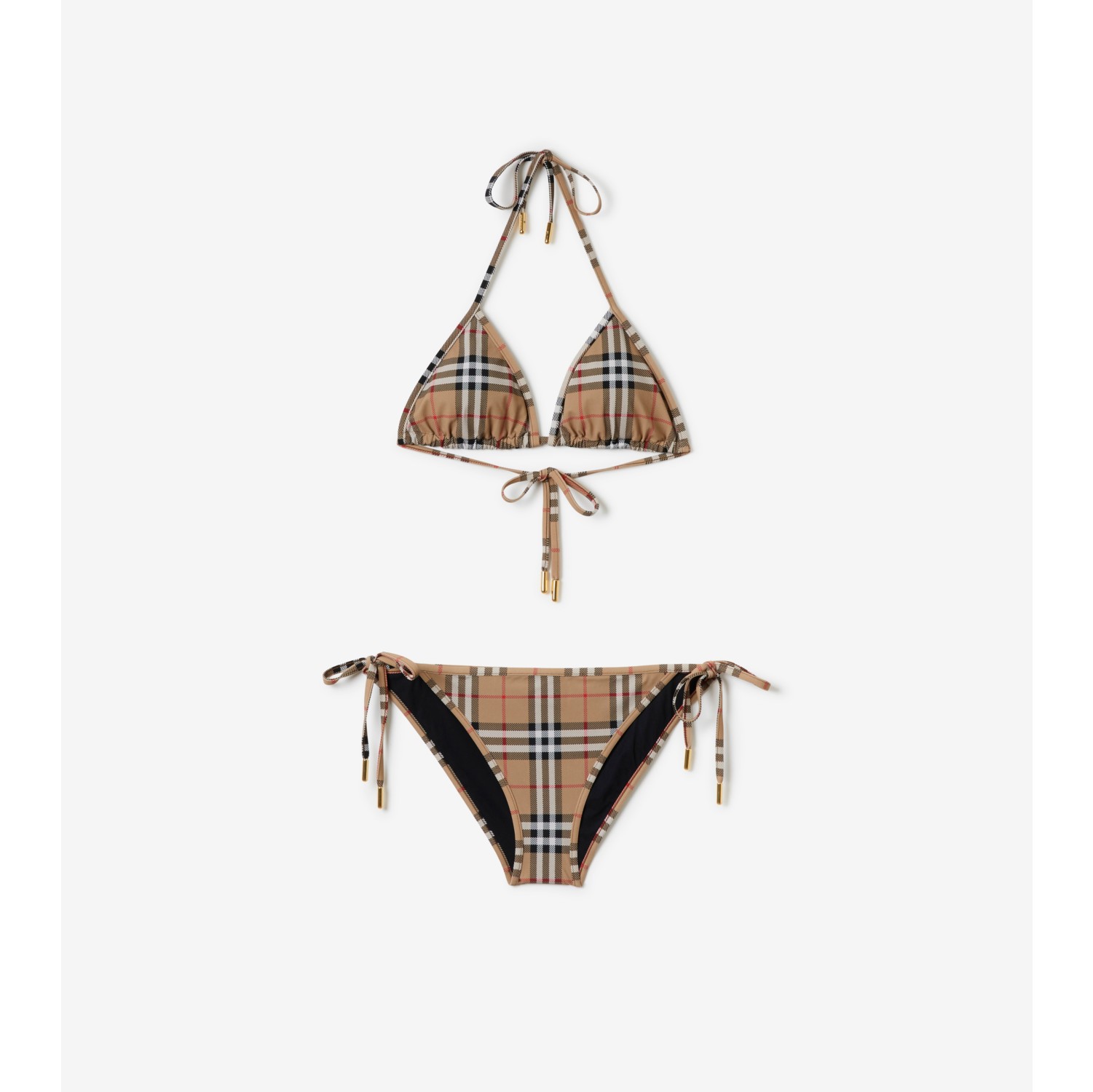 Check Triangle Bikini in Archive beige Women Nylon Burberry Official