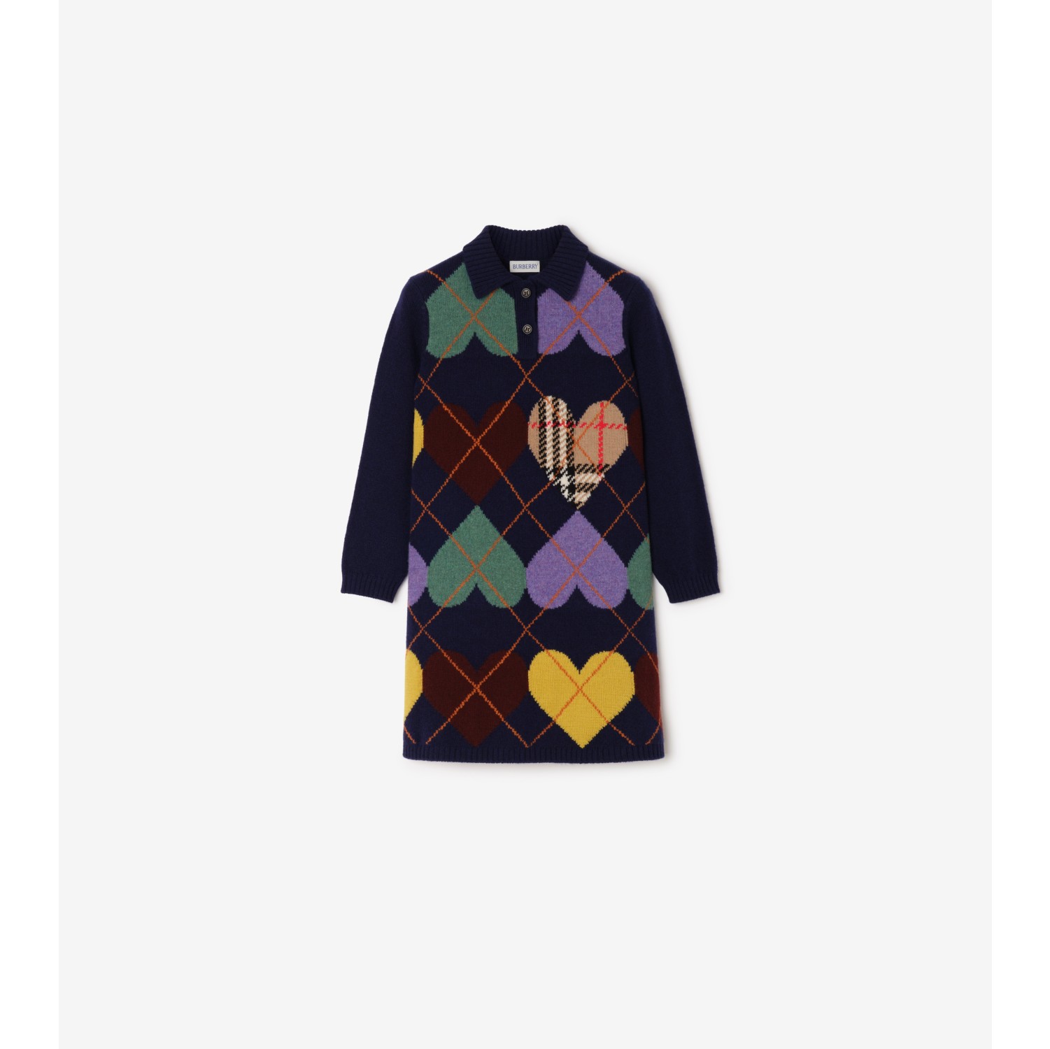 Heart Argyle Wool Dress