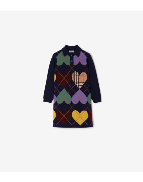Heart Argyle Wool Dress
