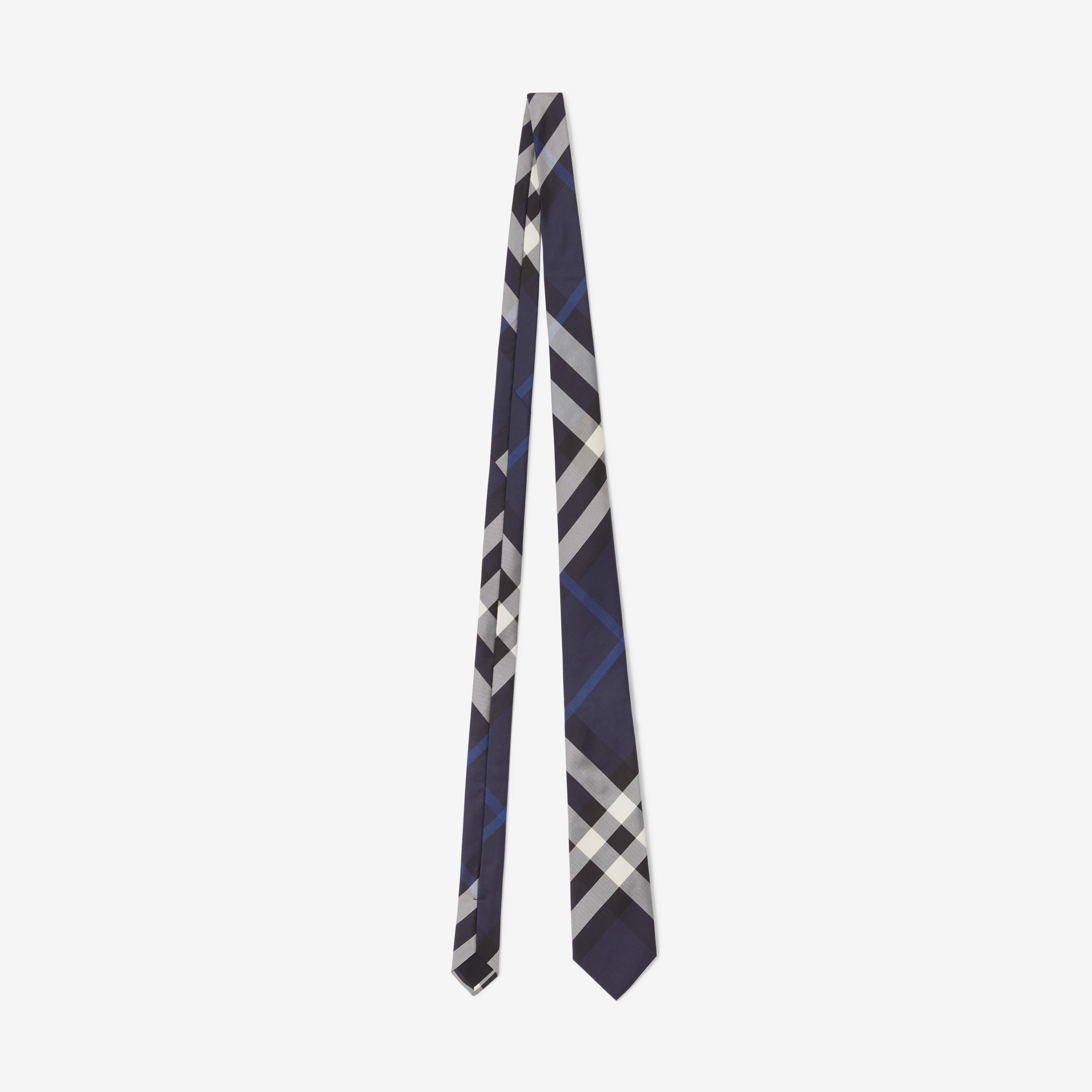 Classic Cut Check Silk Tie in Navy - Men | Burberry® Official - 1