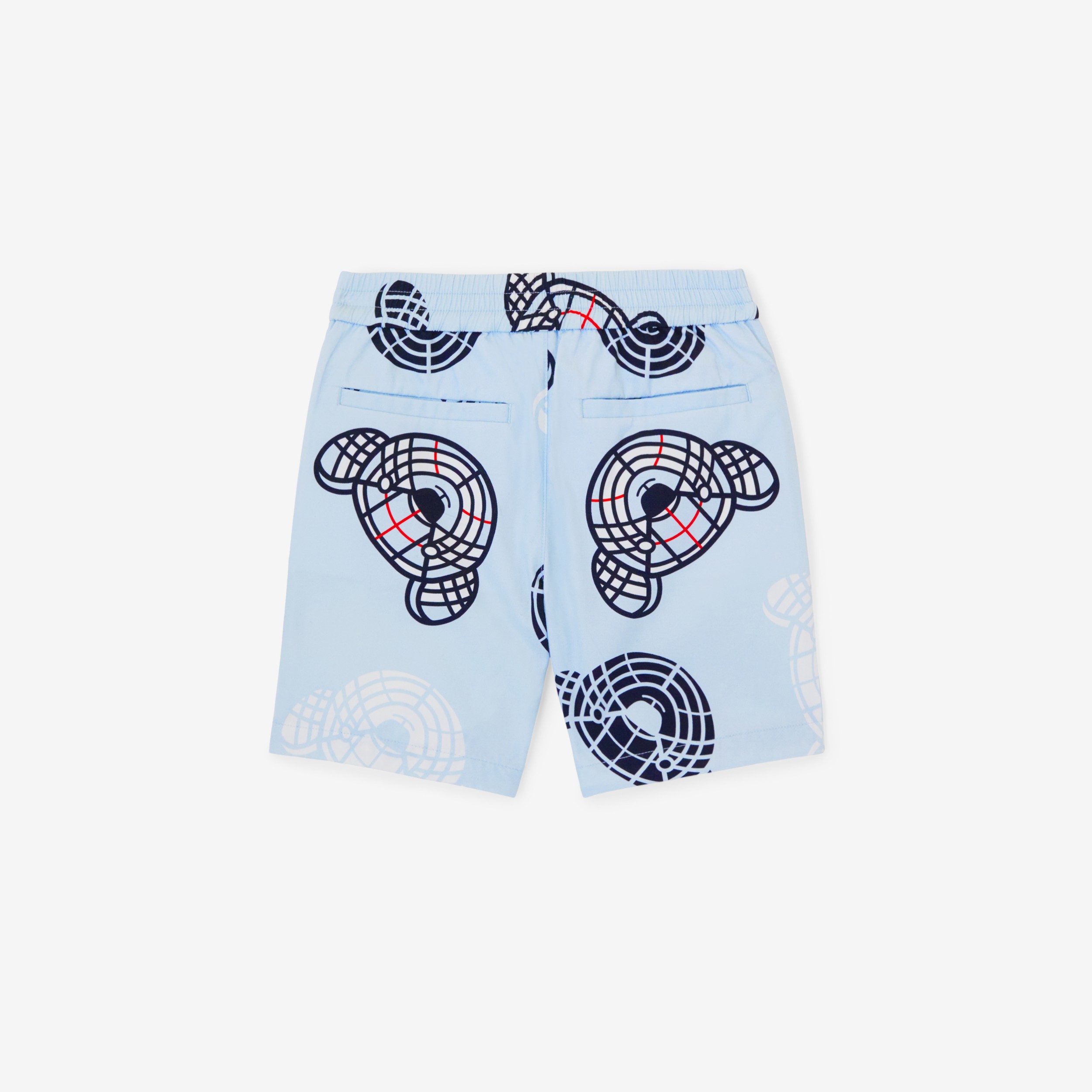 Thomas Bear Print Cotton Shorts in Pale Blue | Burberry® Official - 2