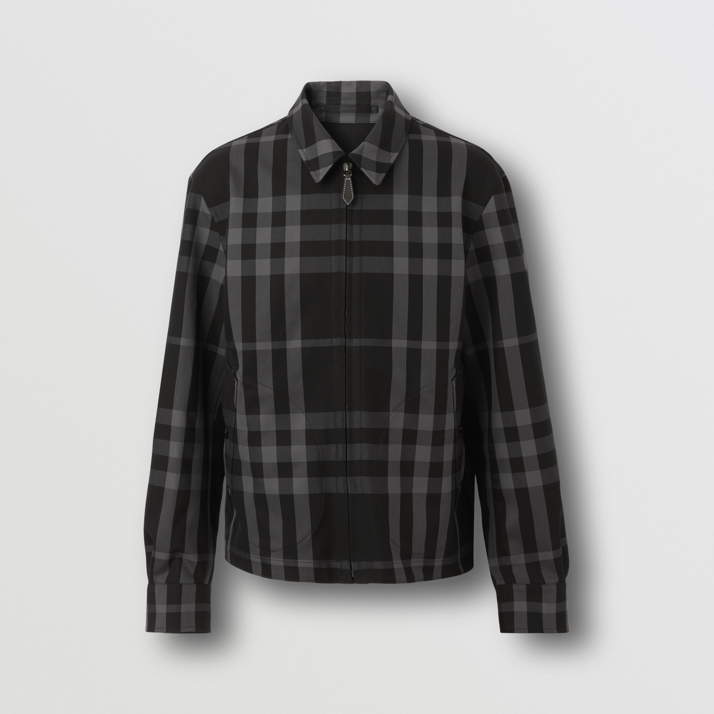 Check Cotton Reversible Harrington Jacket in Mid-grey - Men | Burberry® Official - 4