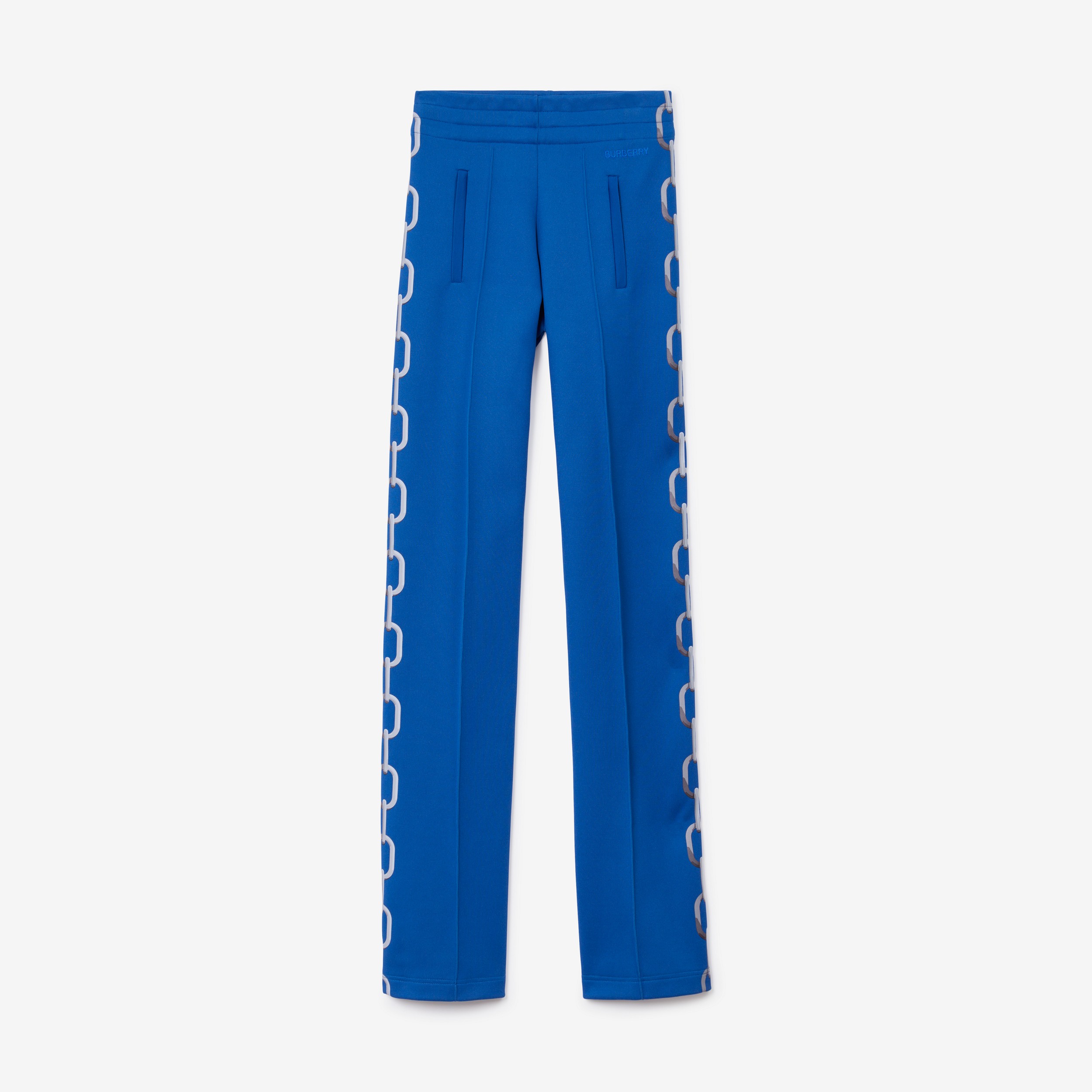 Pantalon de jogging en viscose mélangée à imprimé chaîne (Cobalt Véritable) - Femme | Site officiel Burberry® - 1