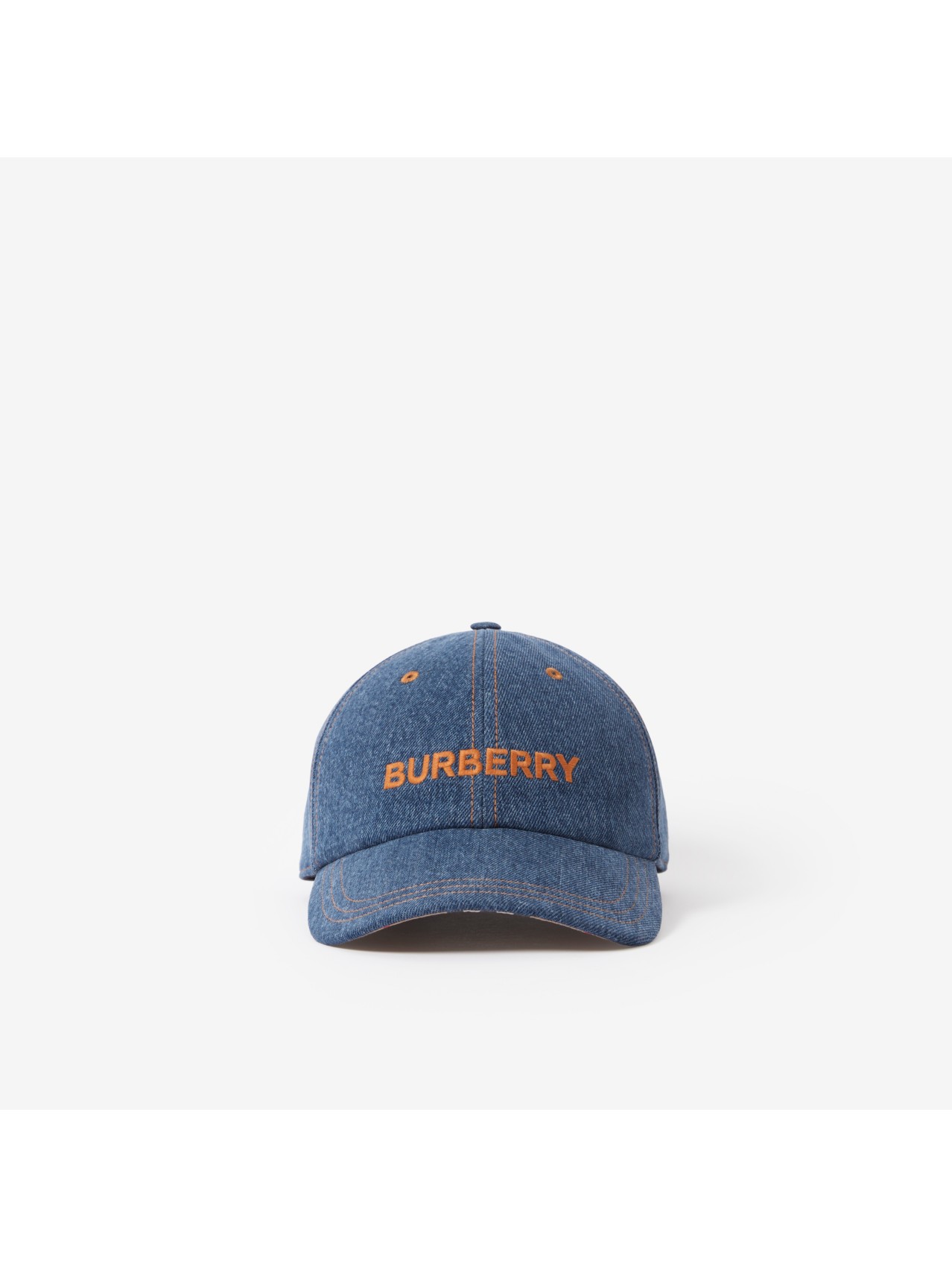 Embroidered Logo Denim Baseball Cap in Washed Indigo | Burberry® Official