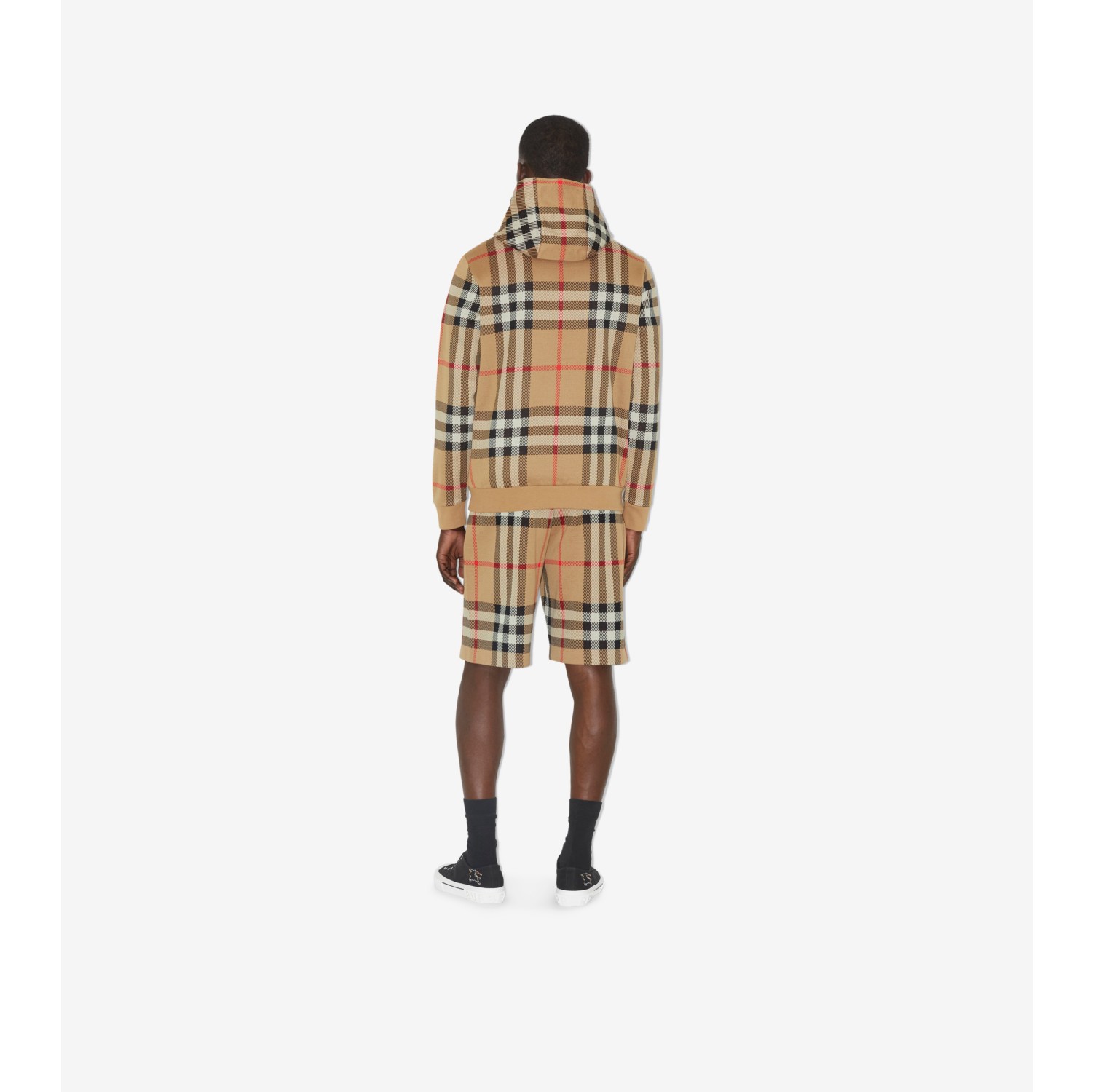 チェック コットンフーディー (アーカイブベージュ) - メンズ, コットン | Burberry®公式サイト