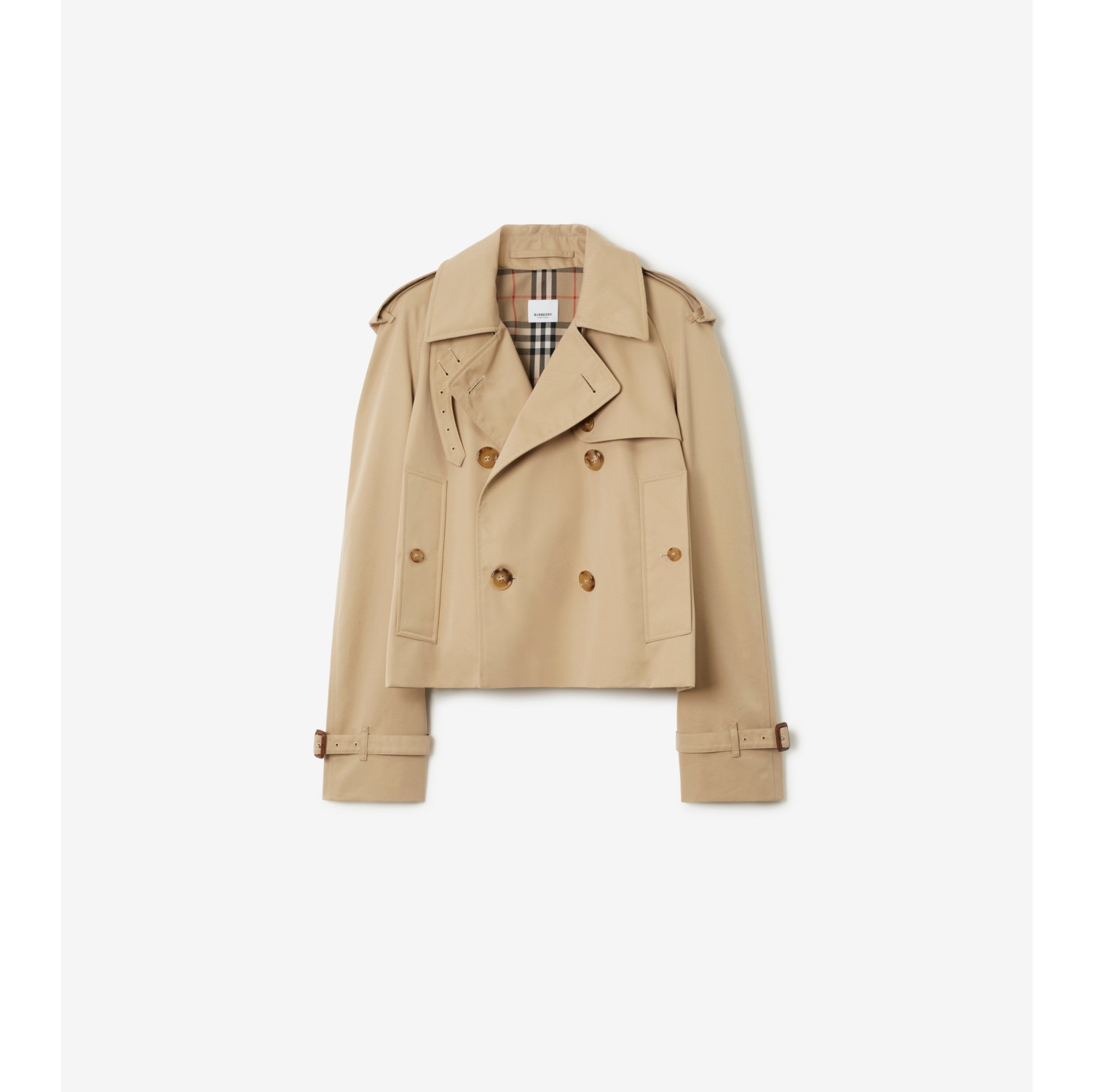 Cropped Gabardine Trench Jacket