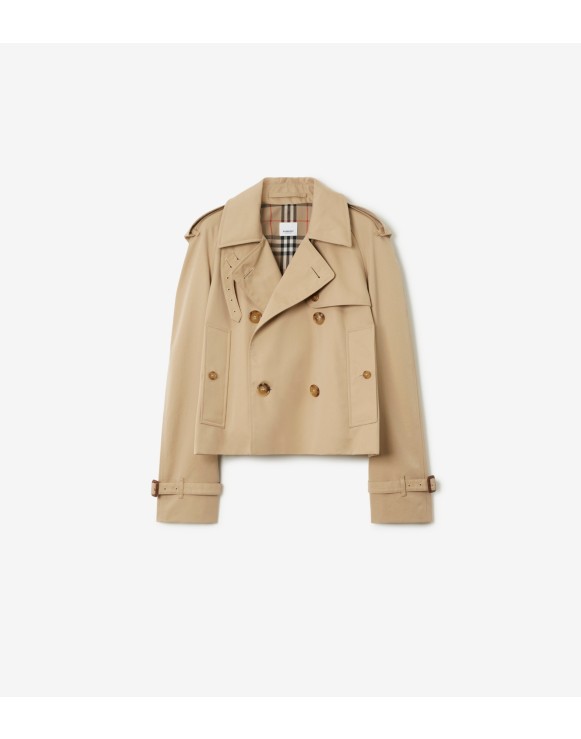 Cropped Gabardine Trench Jacket