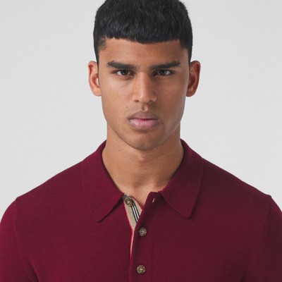 mens burgundy long sleeve polo