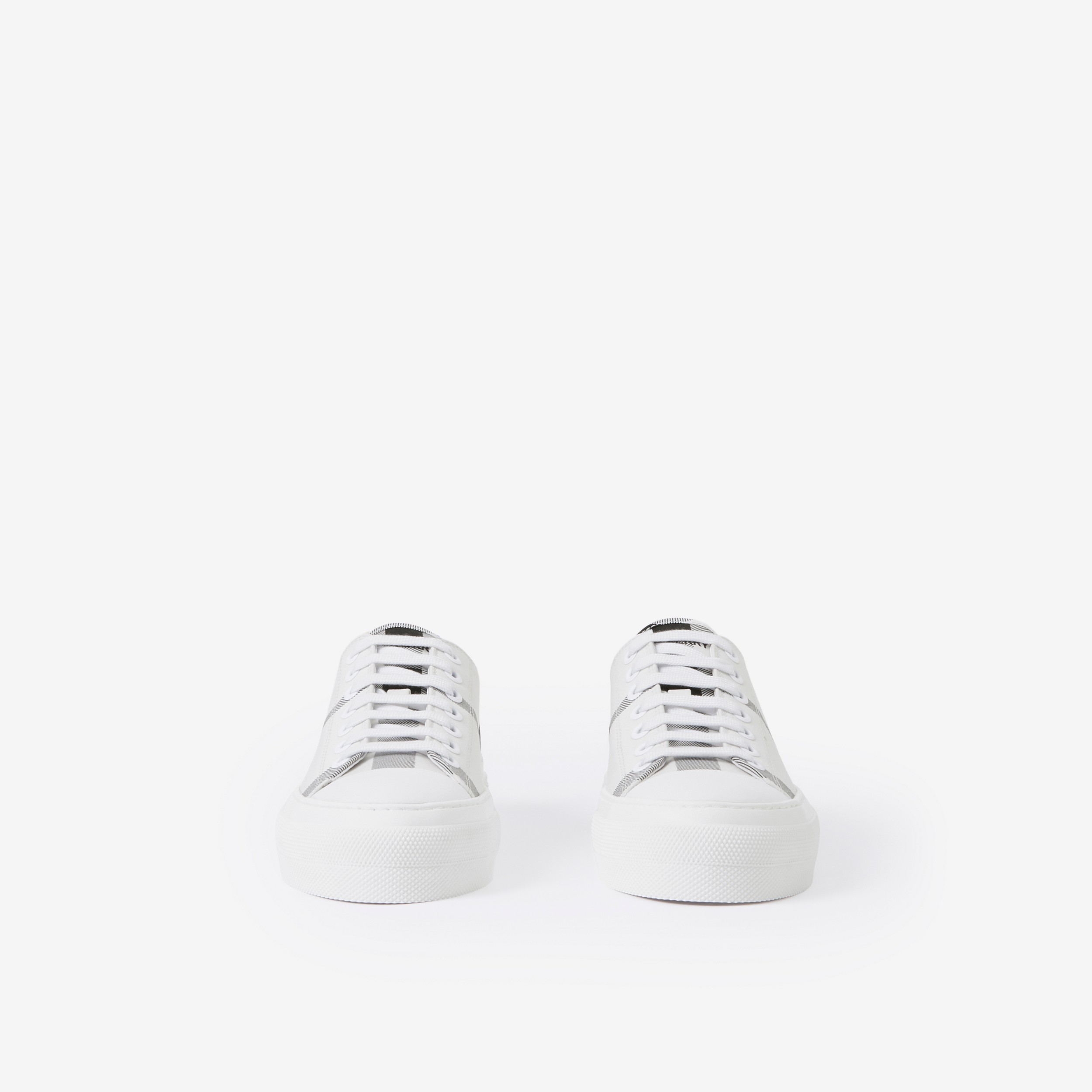 格纹棉质运动鞋 (黑色 / 白色) - 女士 | Burberry® 博柏利官网 - 2