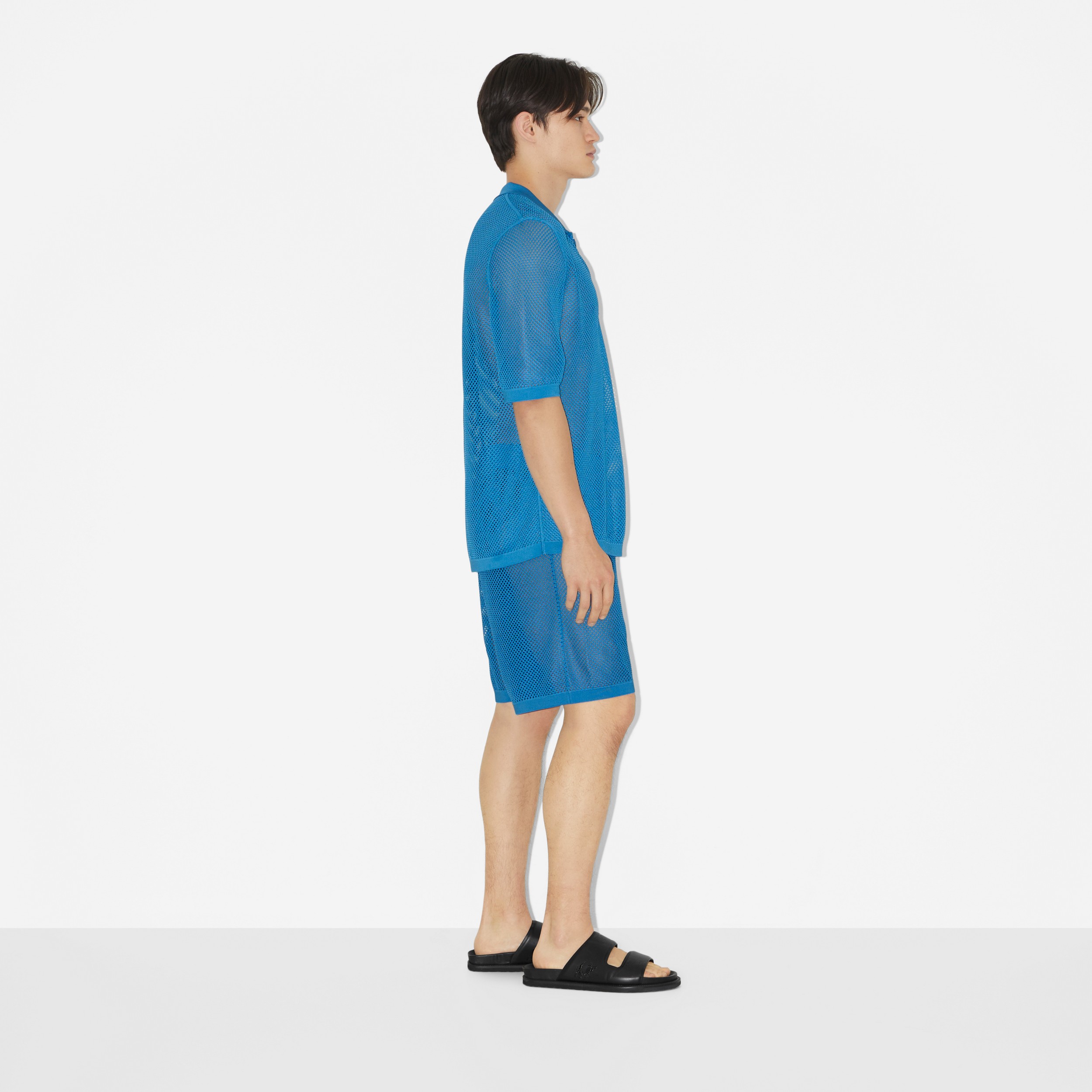 Shorts de malha com estampa EKD (Azul Cerúleo Intenso) - Homens | Burberry® oficial - 3