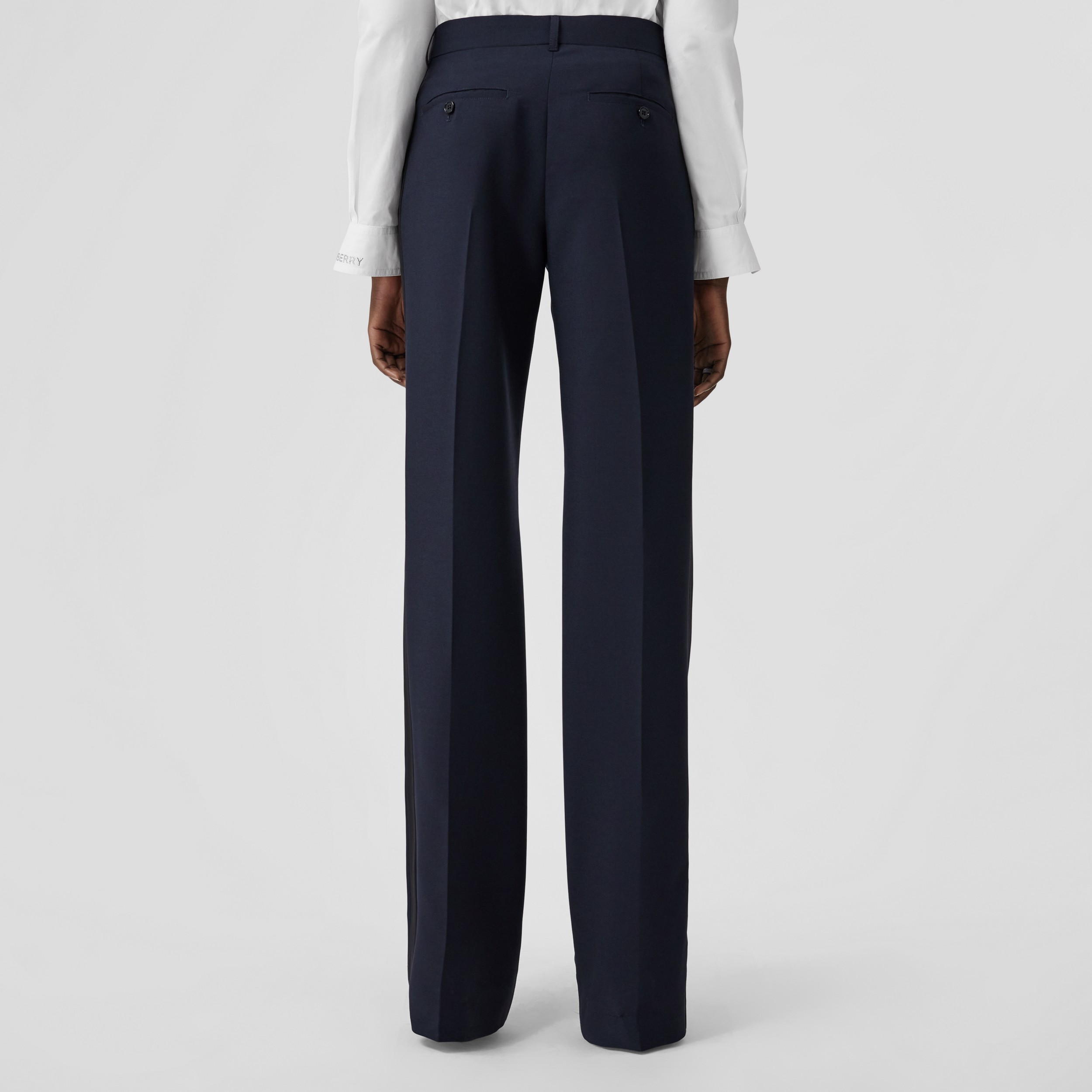 Mohair Wool Tailored Trousers – Exclusive Capsule Collection in Dark Charcoal Blue - Women | Burberry® Official - 3