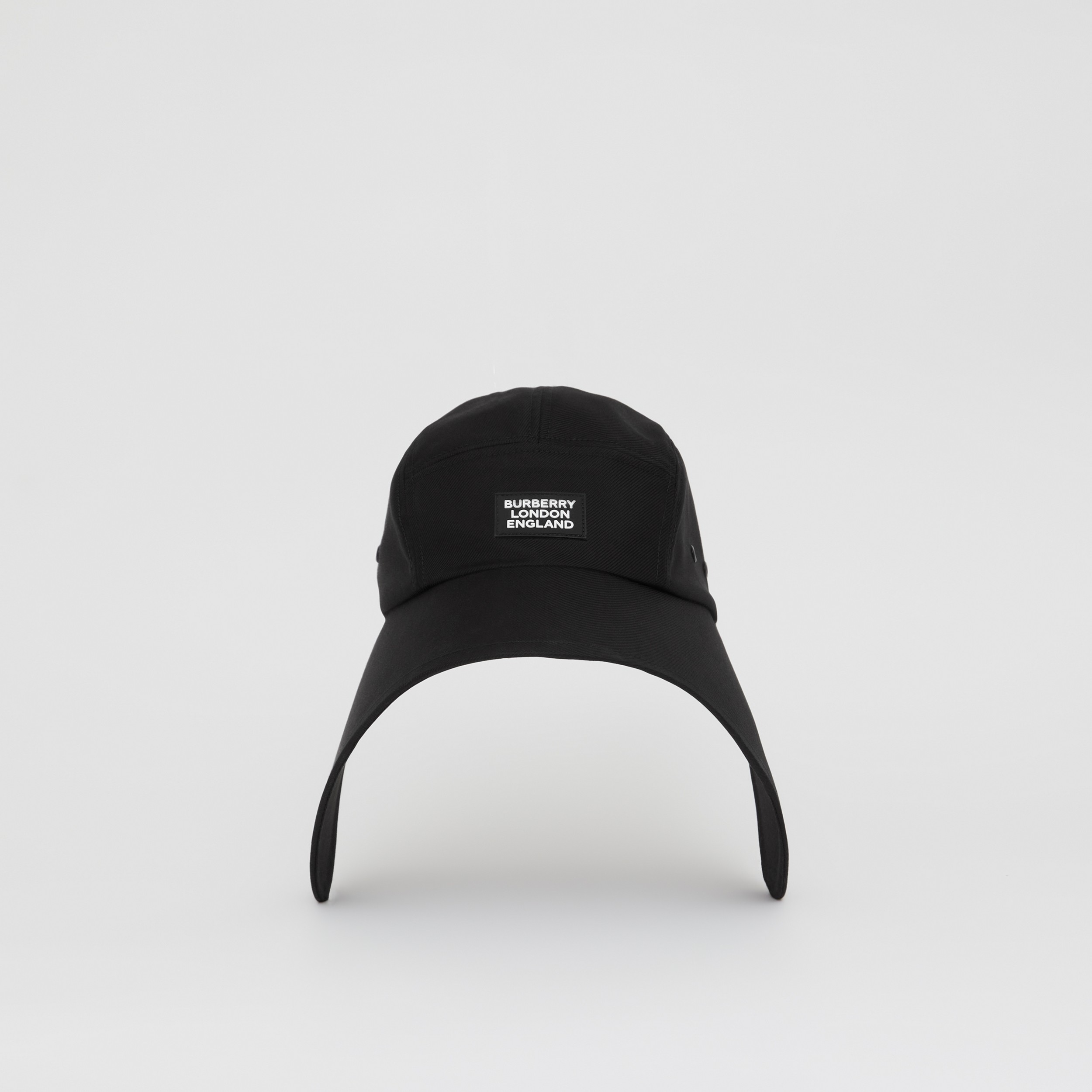 Logo Appliqué Cotton Twill Bonnet Cap in Black | Burberry® Official