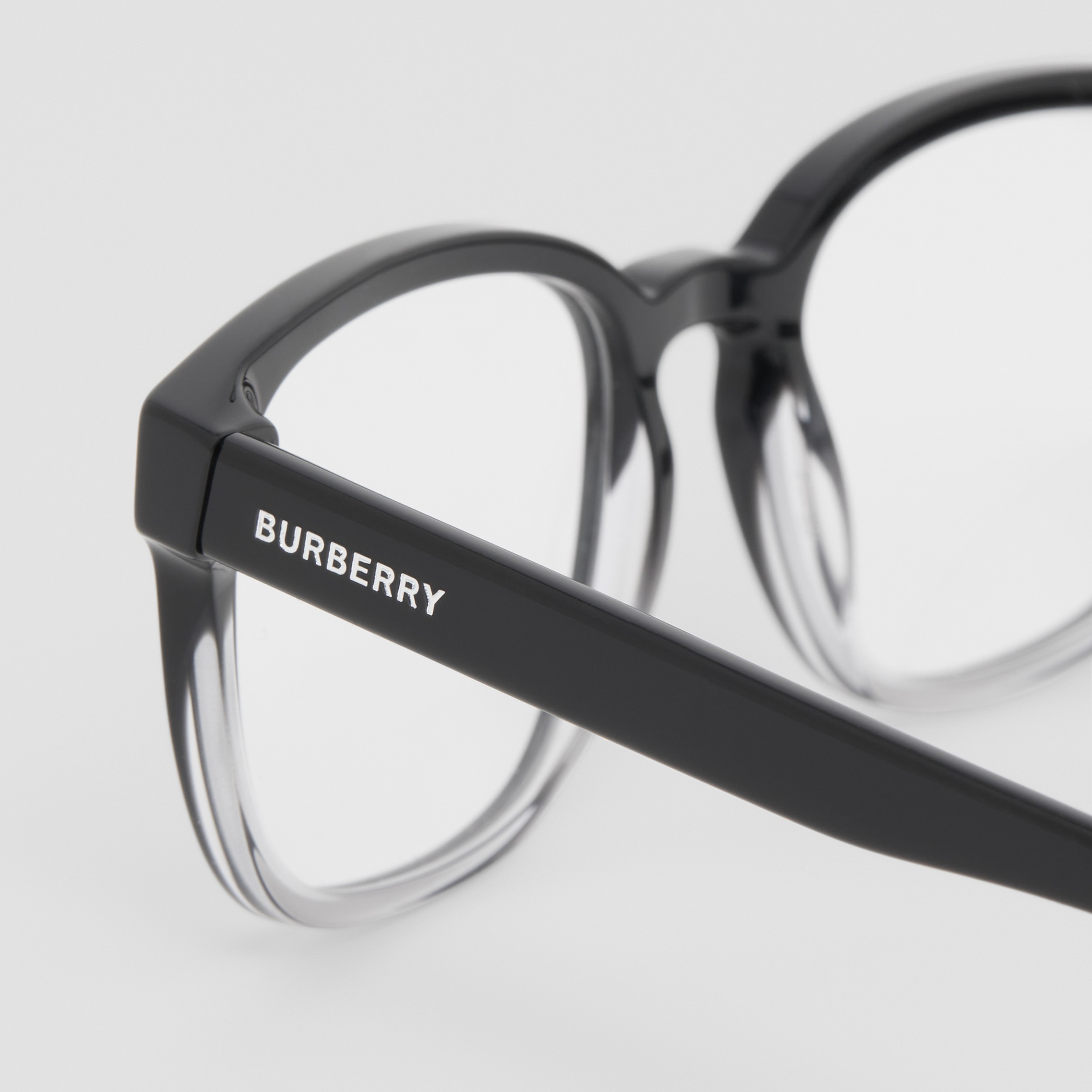 Eckige Korrekturbrille mit Logodetail (Schwarz/transparent) - Herren | Burberry® - 2