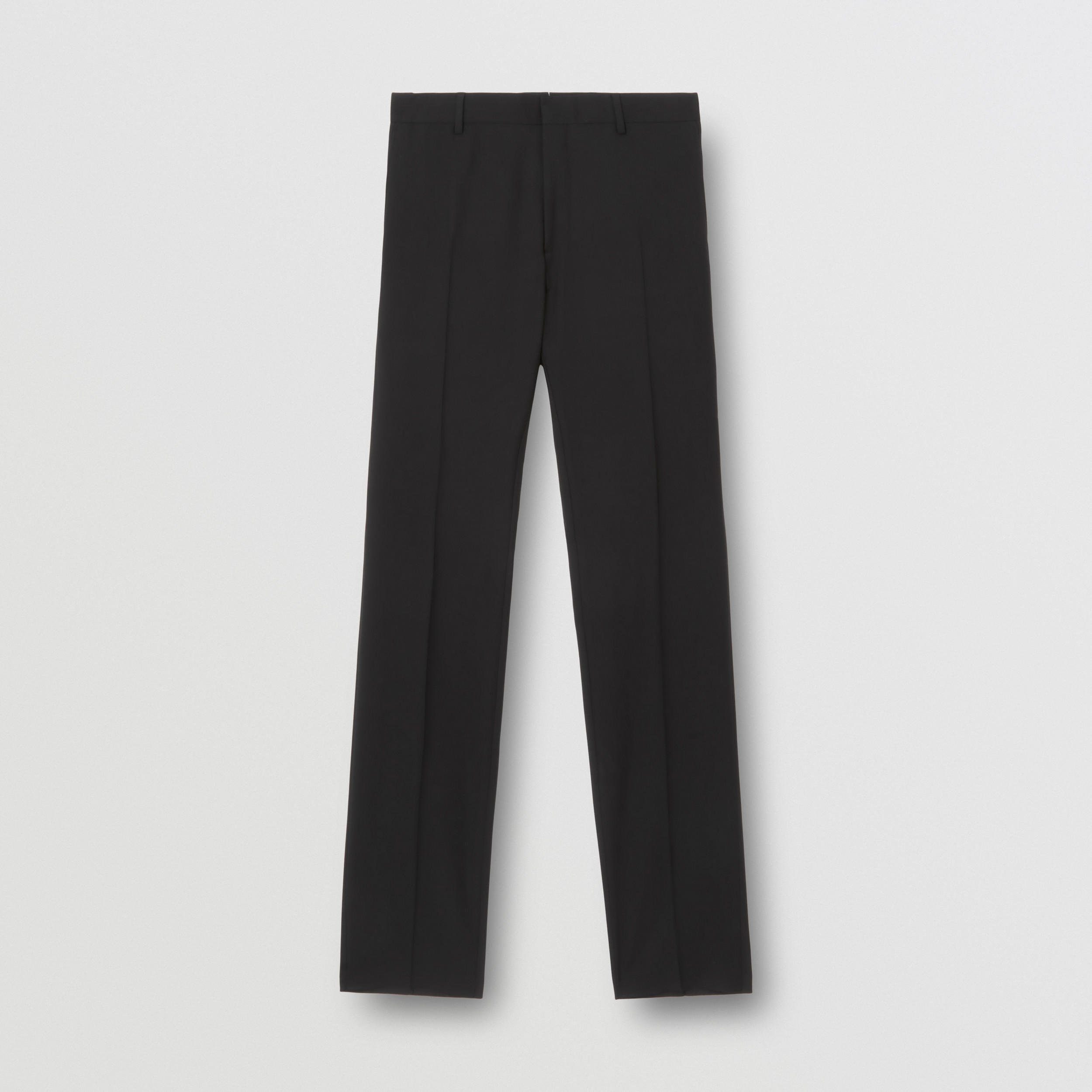 Slim Fit Wool Tailored Trousers in Black - Men | Burberry® Official - 4
