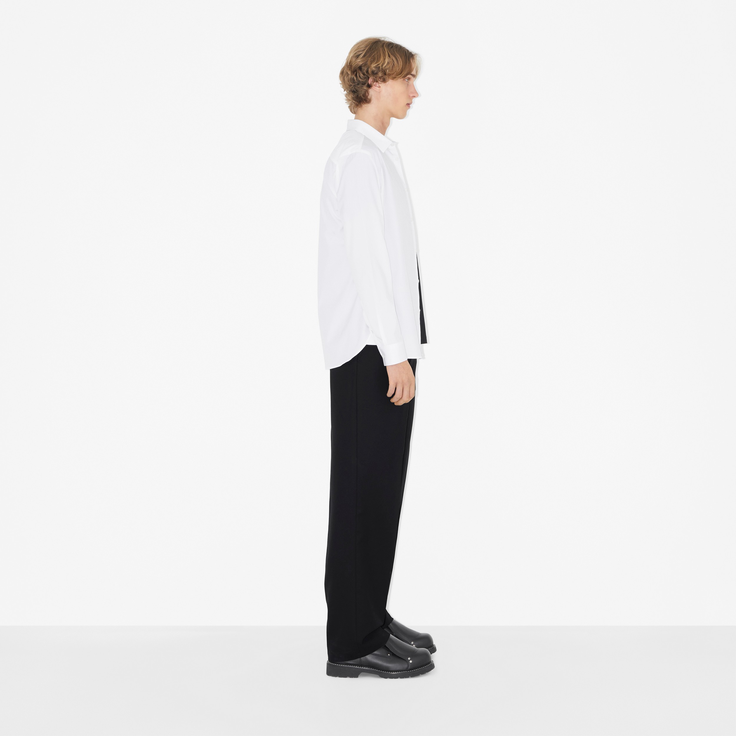 Camisa de algodão stretch com estampa EKD (Branco) - Homens | Burberry® oficial - 3