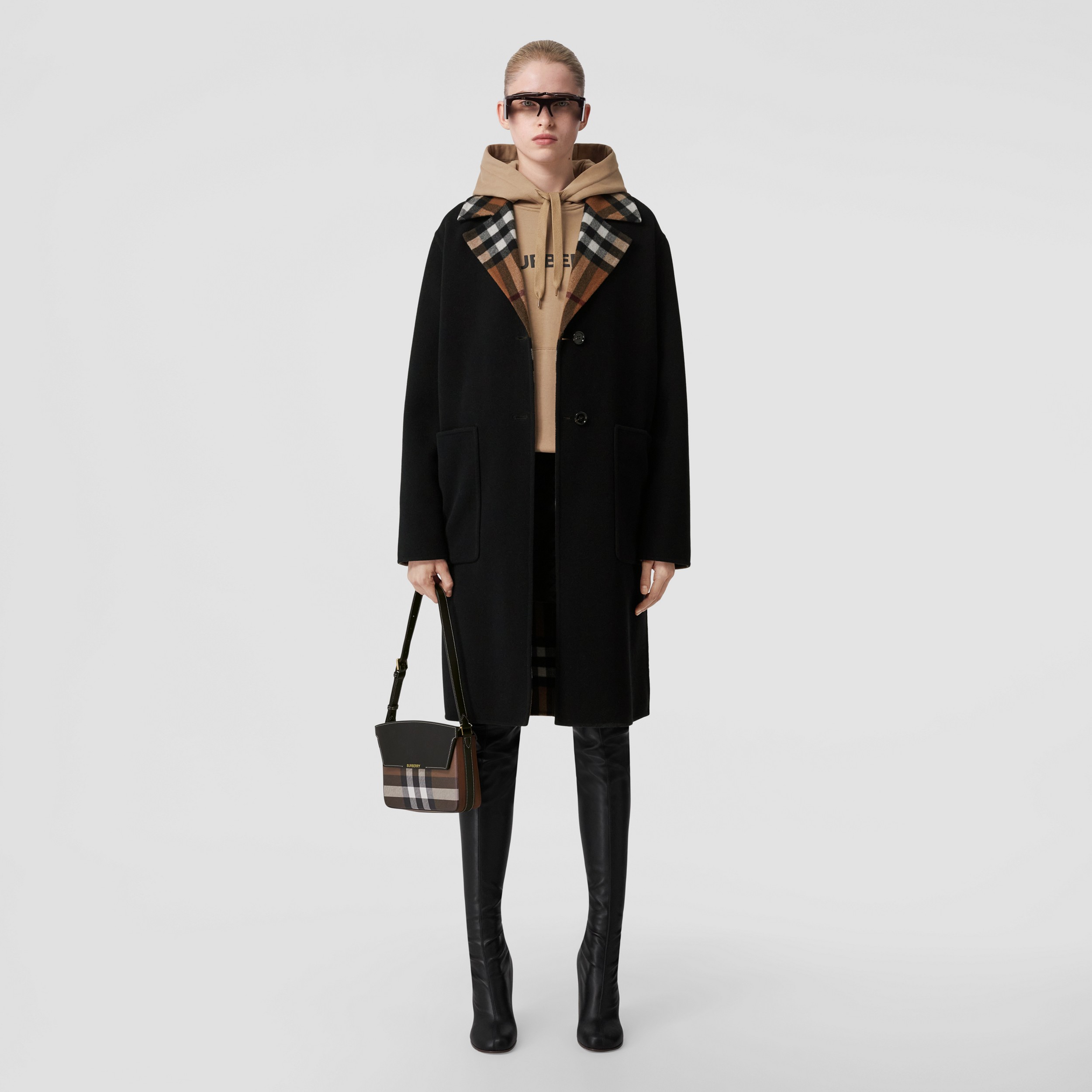 Manteau réversible en laine check (Bouleau Brun) - Femme | Site officiel Burberry® - 4