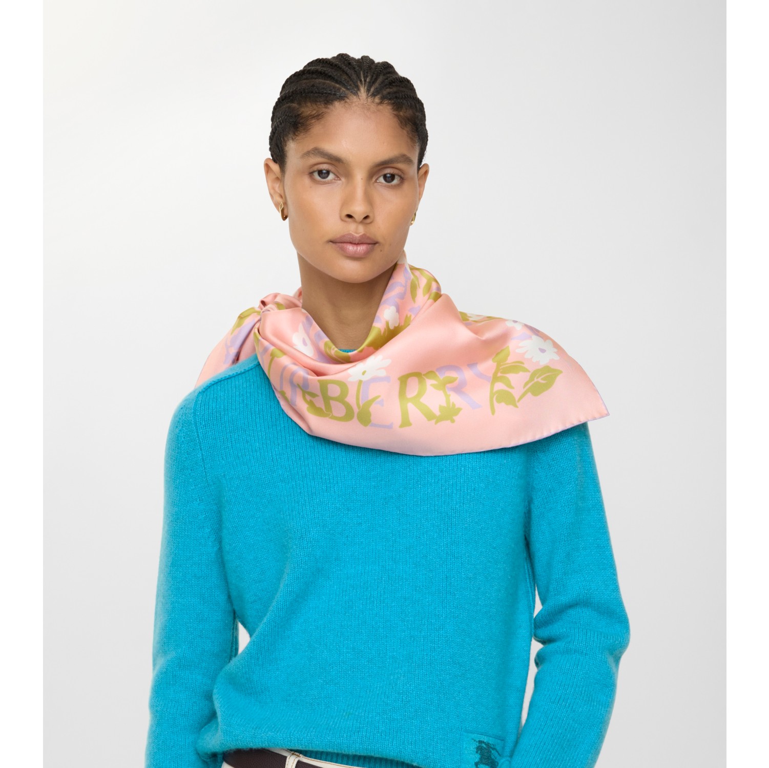 Floral EKD Silk Scarf in Quartz pink | Burberry® Official
