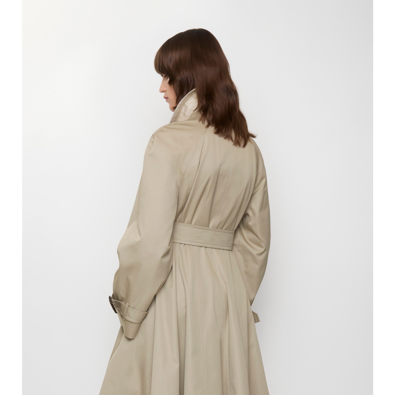 Long Gabardine Ellingham Fit-and-flare Car Coat