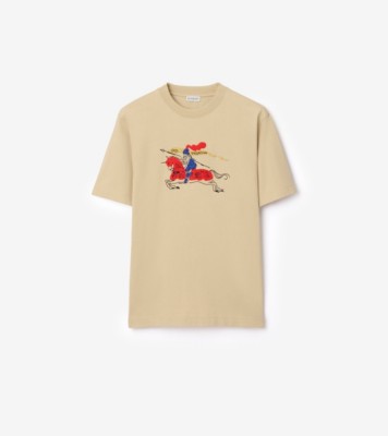 BURBERRY カラフル馬デザイン Tシャツ 18M 86 Knight Cotton T-shirt in Limestone beige - Men | Burberry® Official