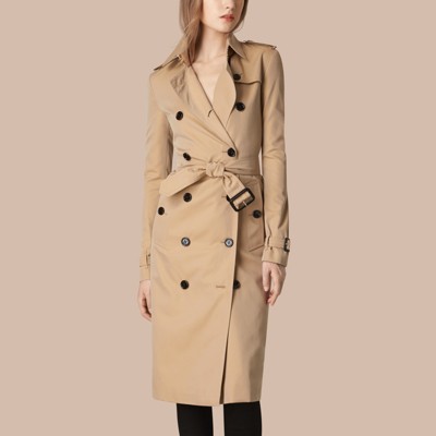 Cotton Gabardine Trench Coat In Honey - Women | Burberry United States