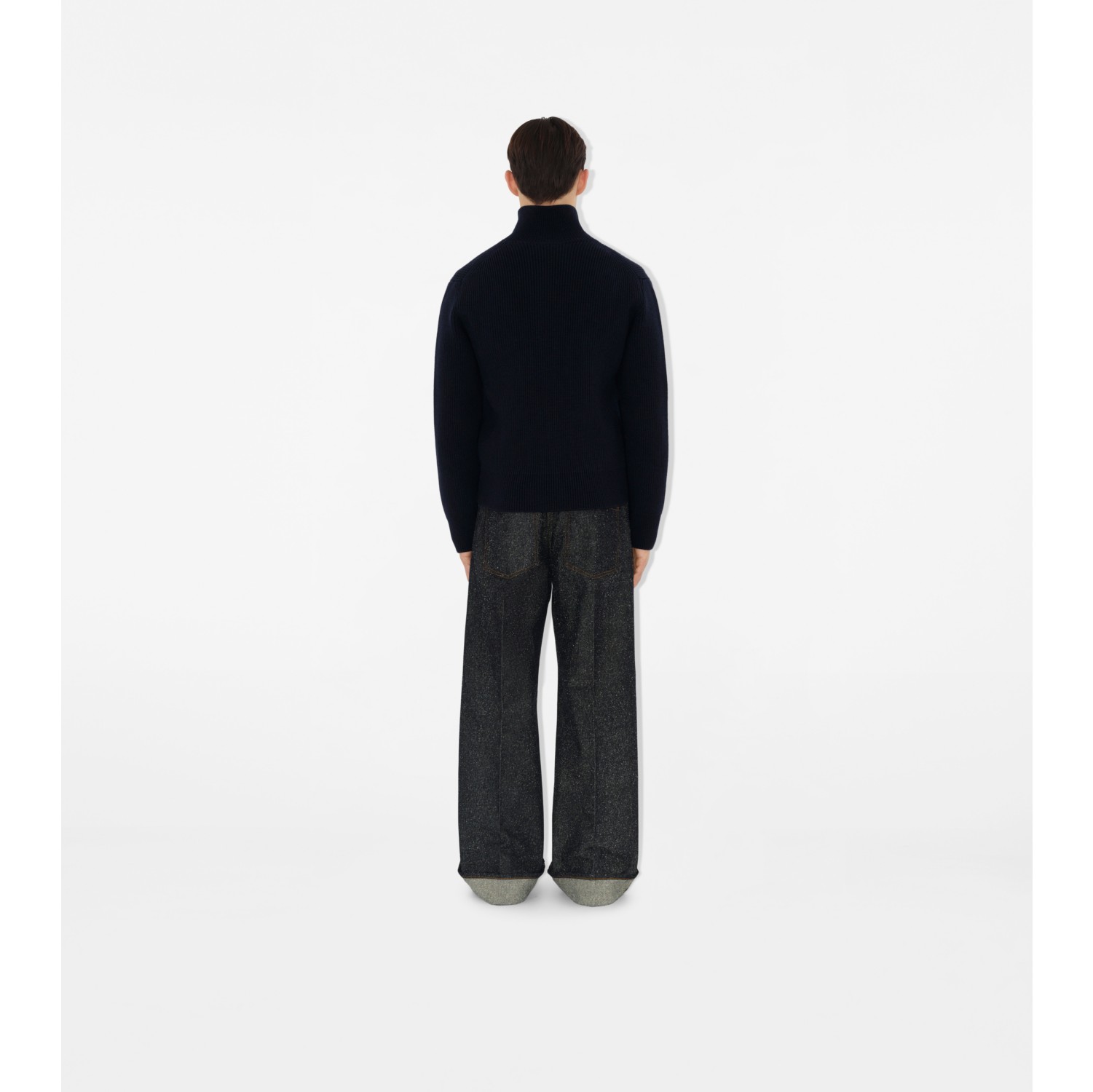 Pull zippé en laine mélangée