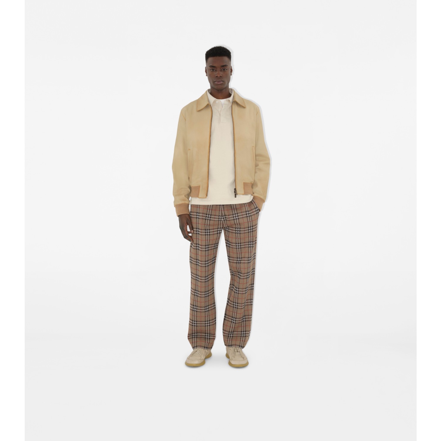 Check Cotton Blend Track Pants