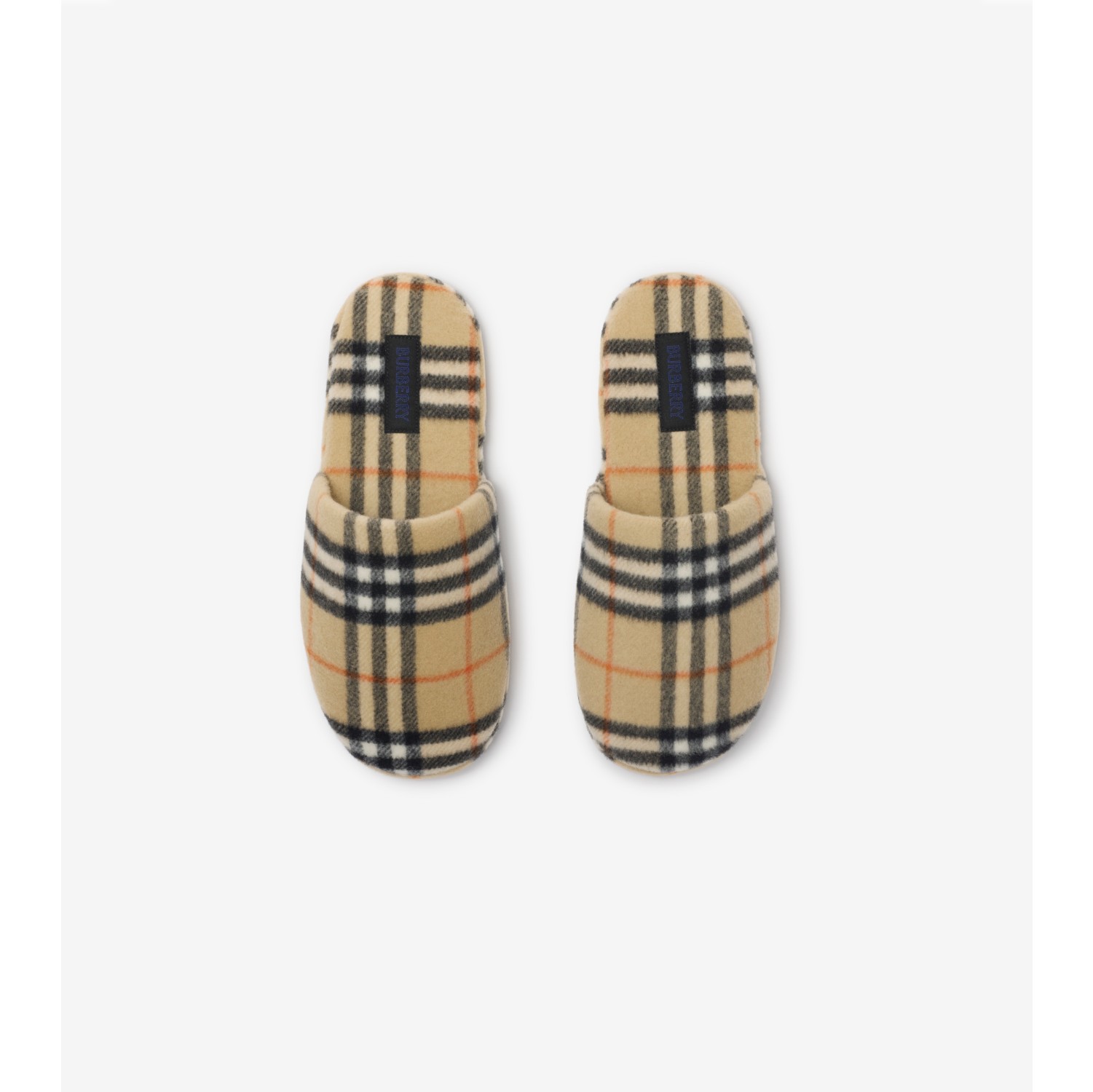 Check Wool Blend Slippers