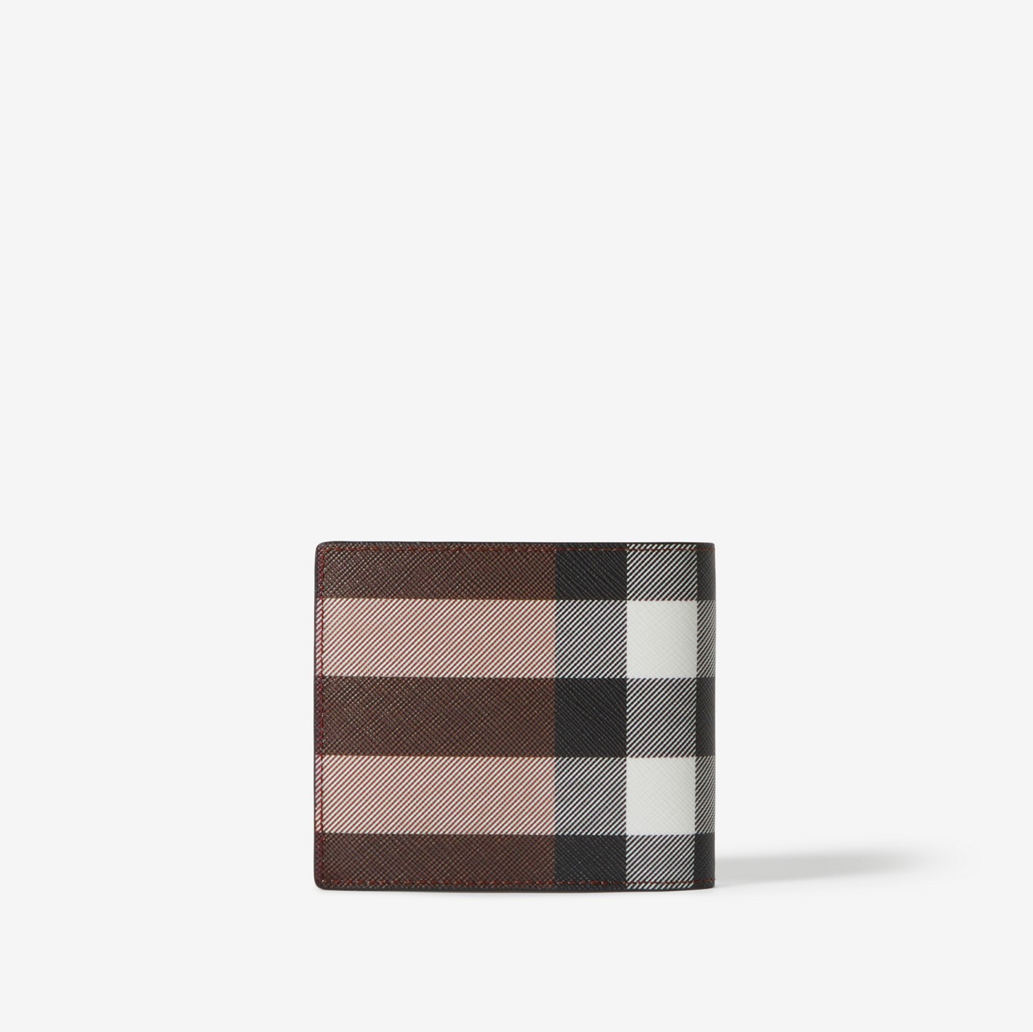 Check and Leather Bifold Wallet in Dark Birch Brown - Men | Burberry® Official