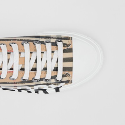 burberry logo print vintage check sneakers